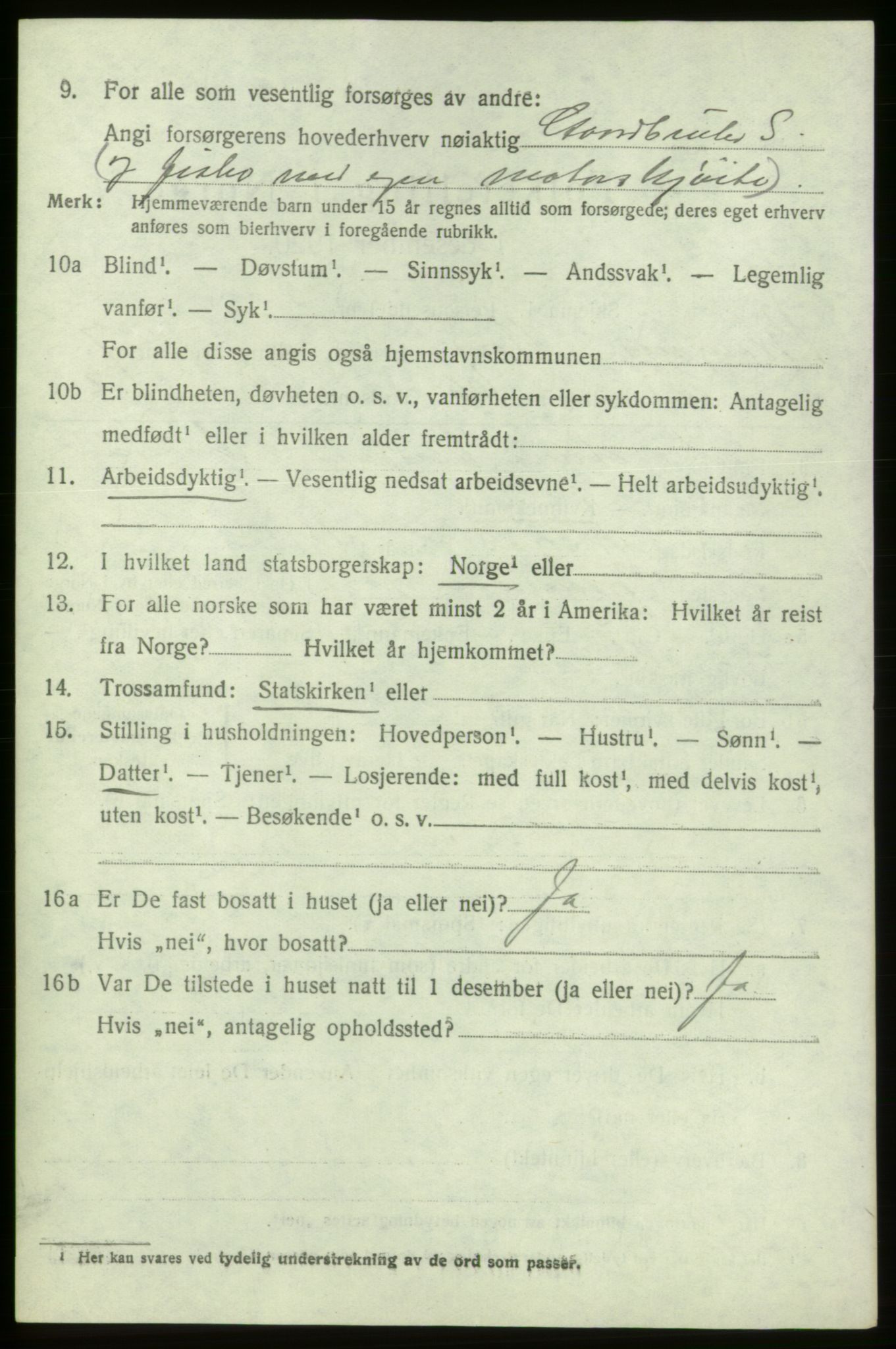 SAB, 1920 census for Bremnes, 1920, p. 4893