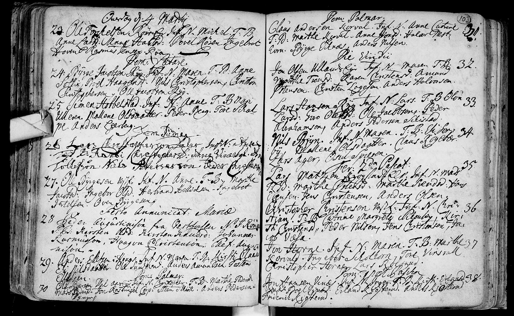 Eiker kirkebøker, SAKO/A-4/F/Fa/L0003: Parish register (official) no. I 3, 1724-1753, p. 103