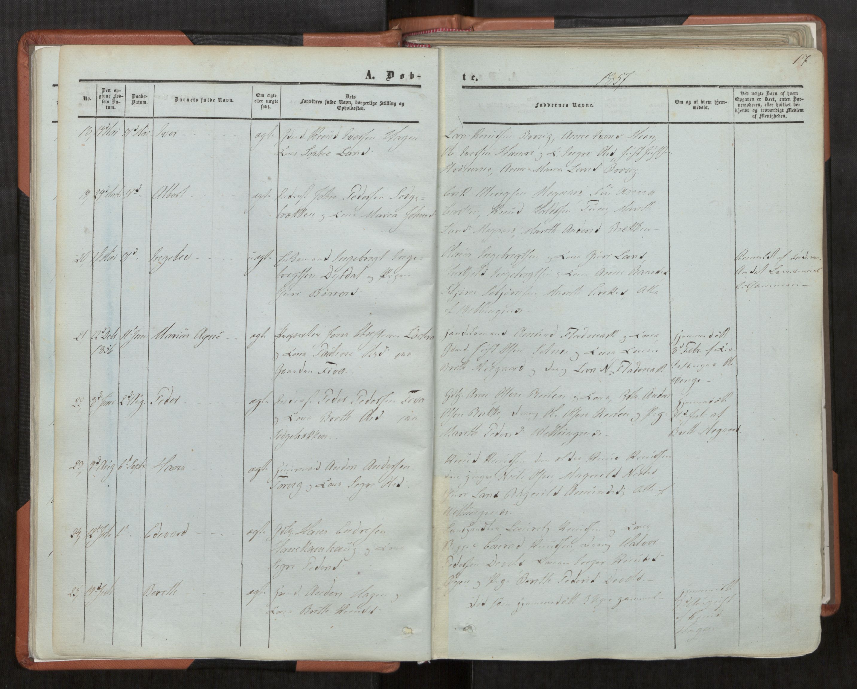 Ministerialprotokoller, klokkerbøker og fødselsregistre - Møre og Romsdal, AV/SAT-A-1454/544/L0572: Parish register (official) no. 544A05, 1854-1886, p. 17