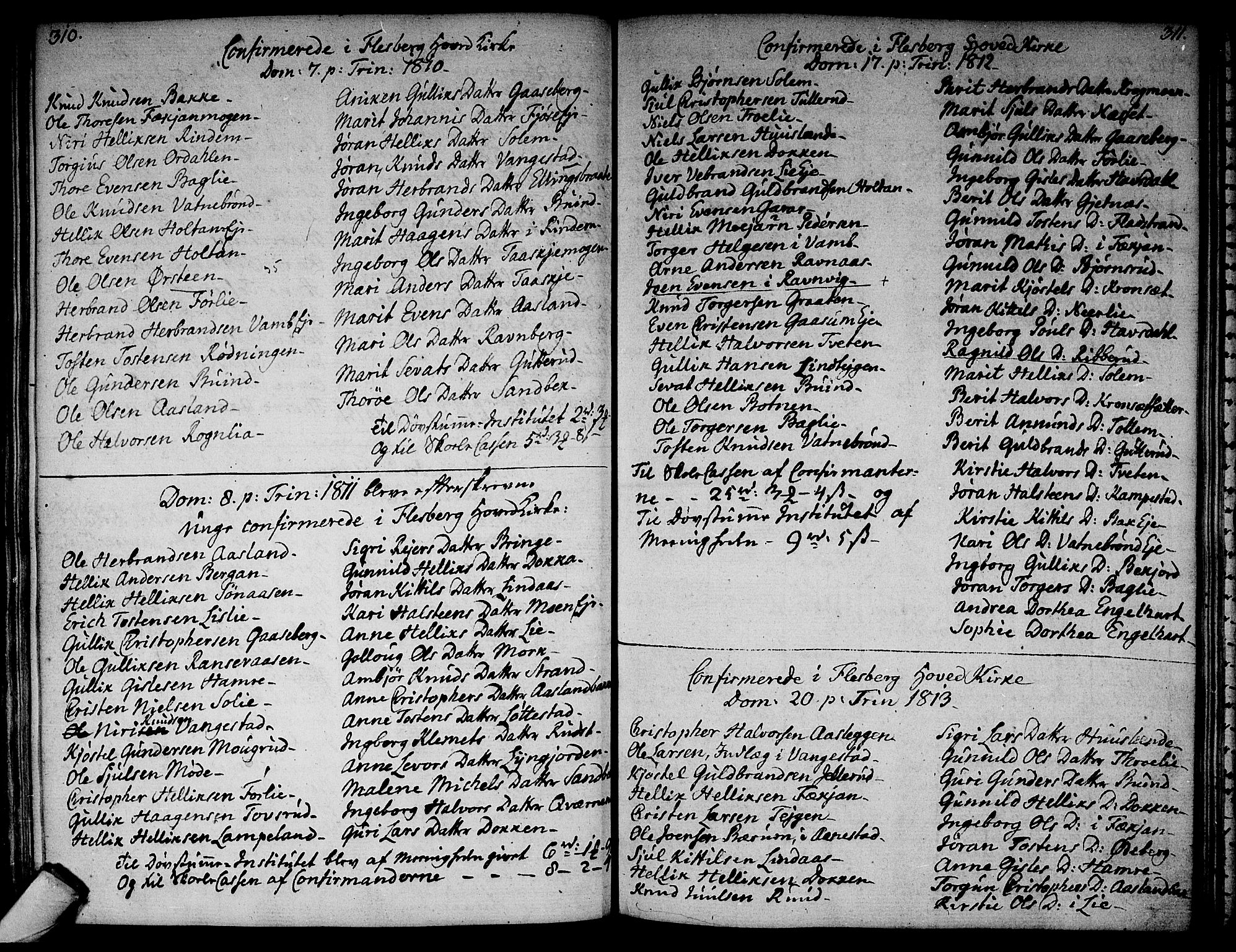 Flesberg kirkebøker, SAKO/A-18/F/Fa/L0004: Parish register (official) no. I 4, 1788-1815, p. 310-311