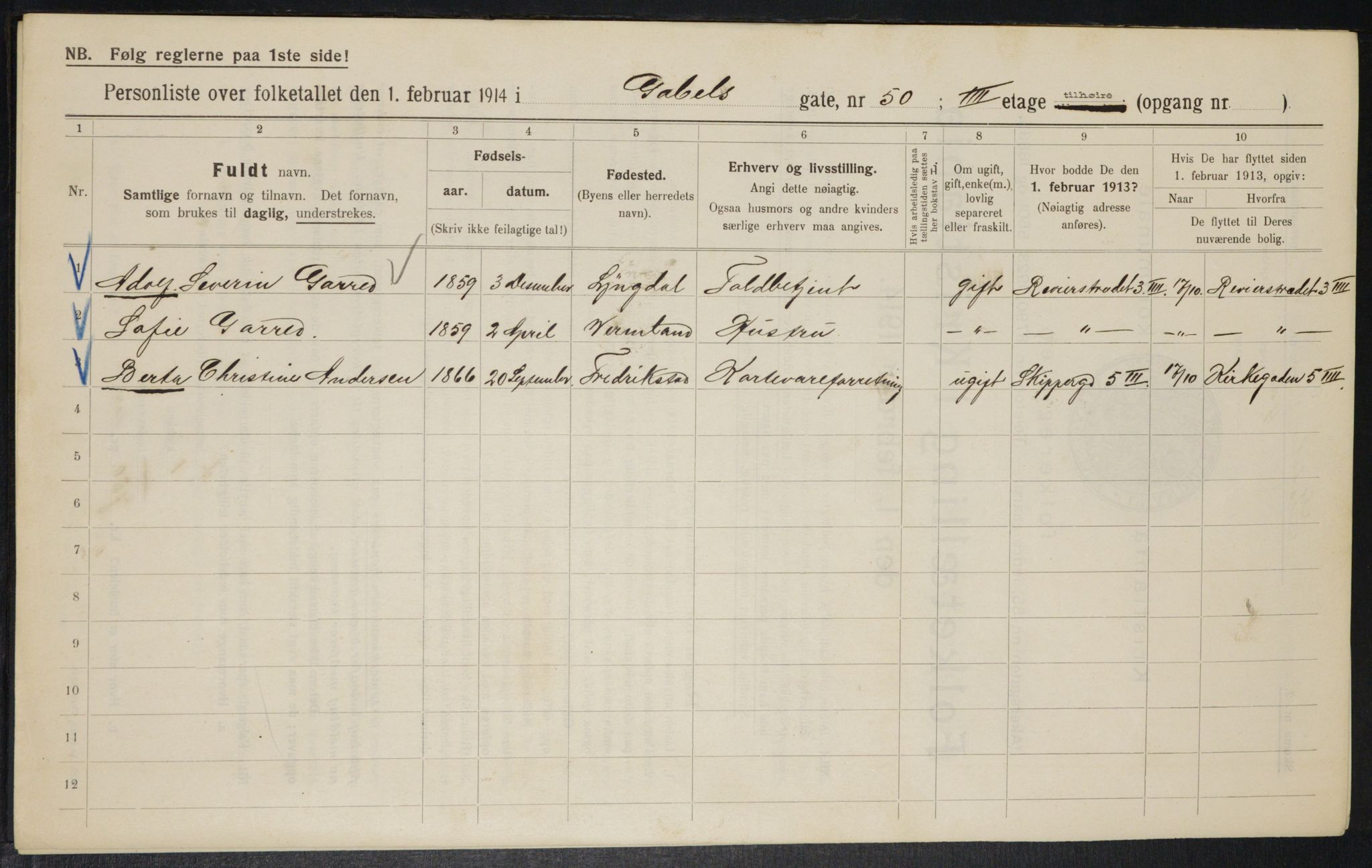 OBA, Municipal Census 1914 for Kristiania, 1914, p. 28906