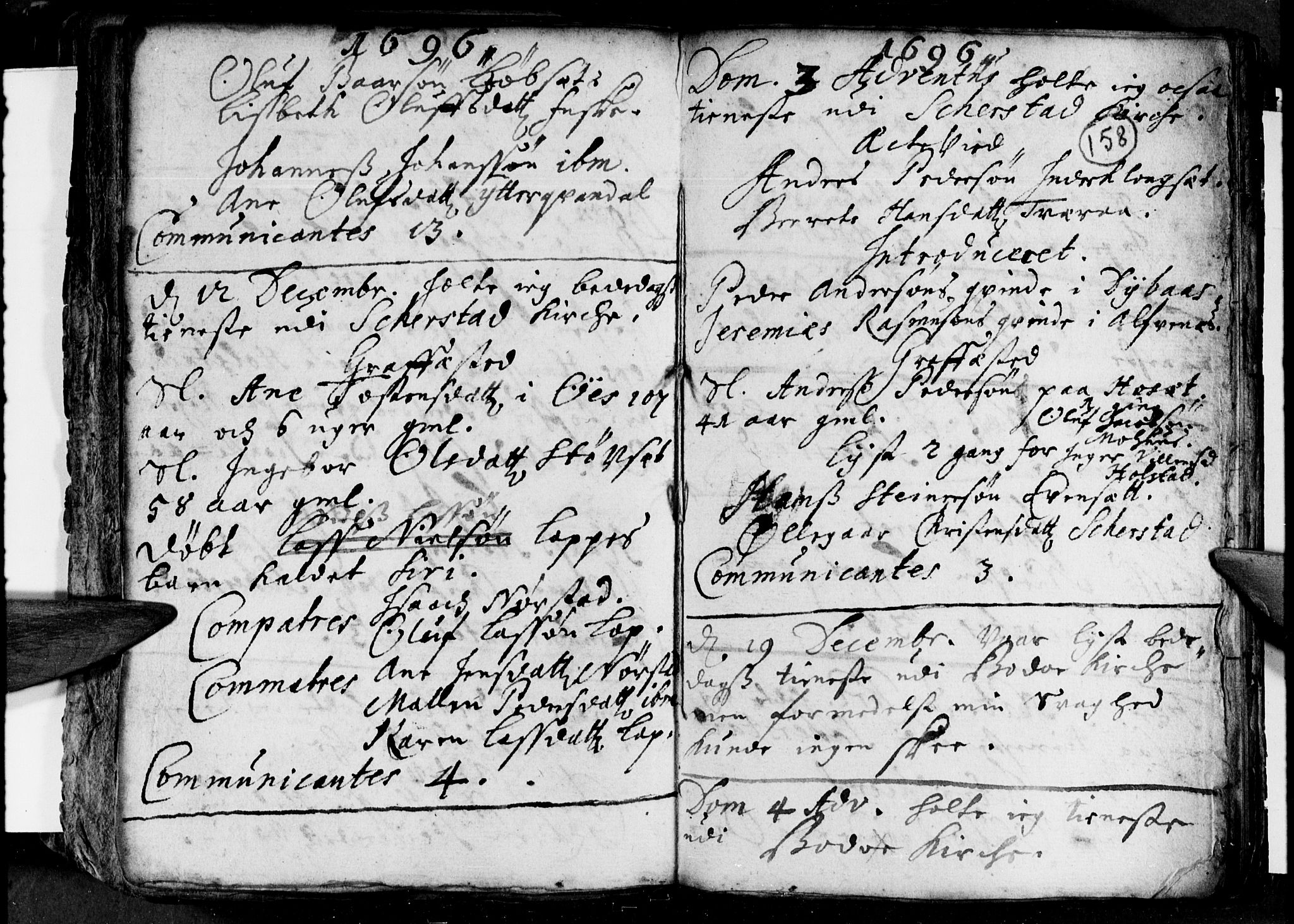 Ministerialprotokoller, klokkerbøker og fødselsregistre - Nordland, AV/SAT-A-1459/852/L0732: Parish register (official) no. 852A02, 1690-1699, p. 158