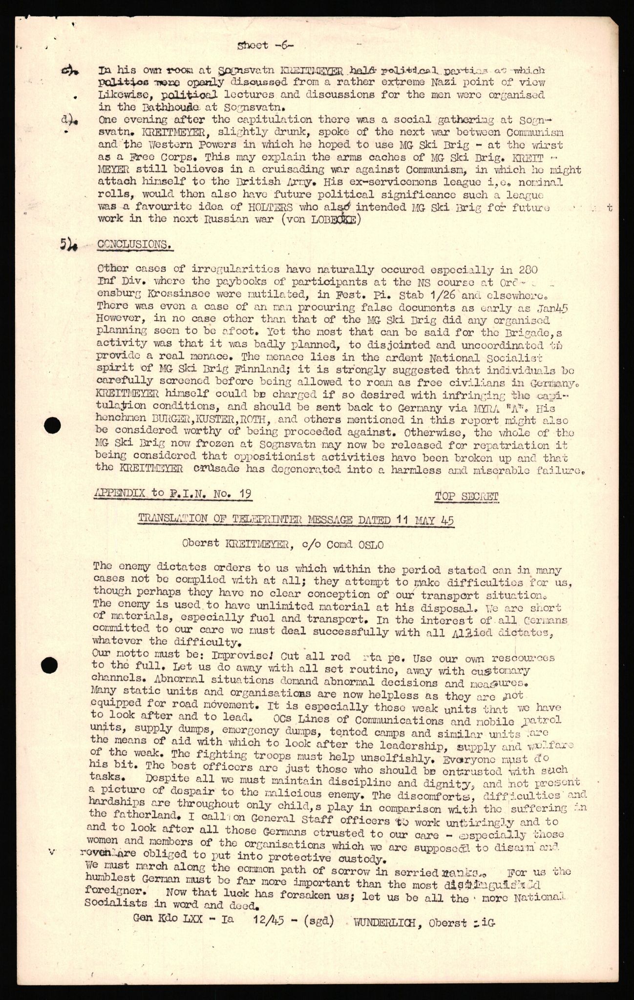 Forsvaret, Forsvarets overkommando II, AV/RA-RAFA-3915/D/Db/L0034: CI Questionaires. Tyske okkupasjonsstyrker i Norge. Tyskere., 1945-1946, p. 149