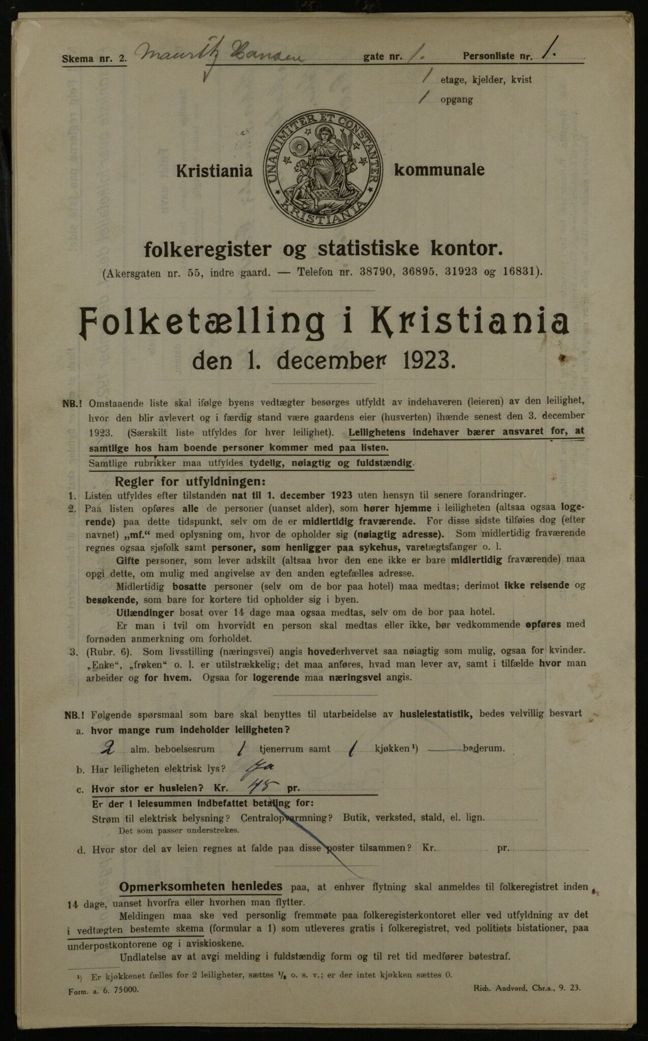 OBA, Municipal Census 1923 for Kristiania, 1923, p. 71790