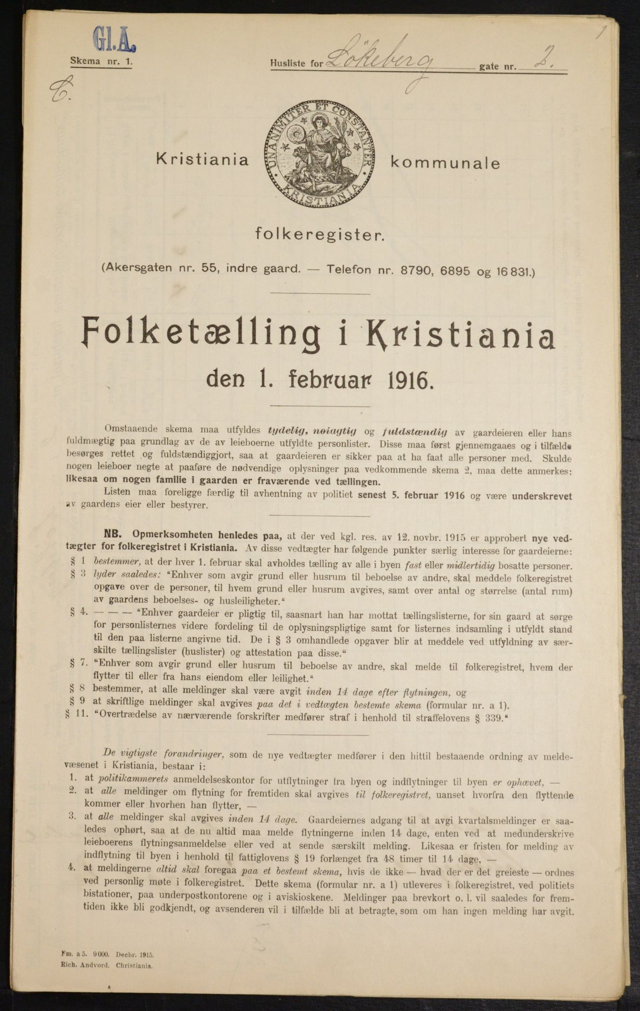 OBA, Municipal Census 1916 for Kristiania, 1916, p. 59869