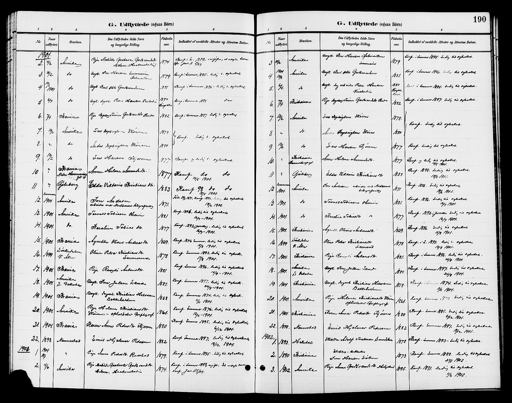 Jevnaker prestekontor, SAH/PREST-116/H/Ha/Hab/L0003: Parish register (copy) no. 3, 1896-1909, p. 190