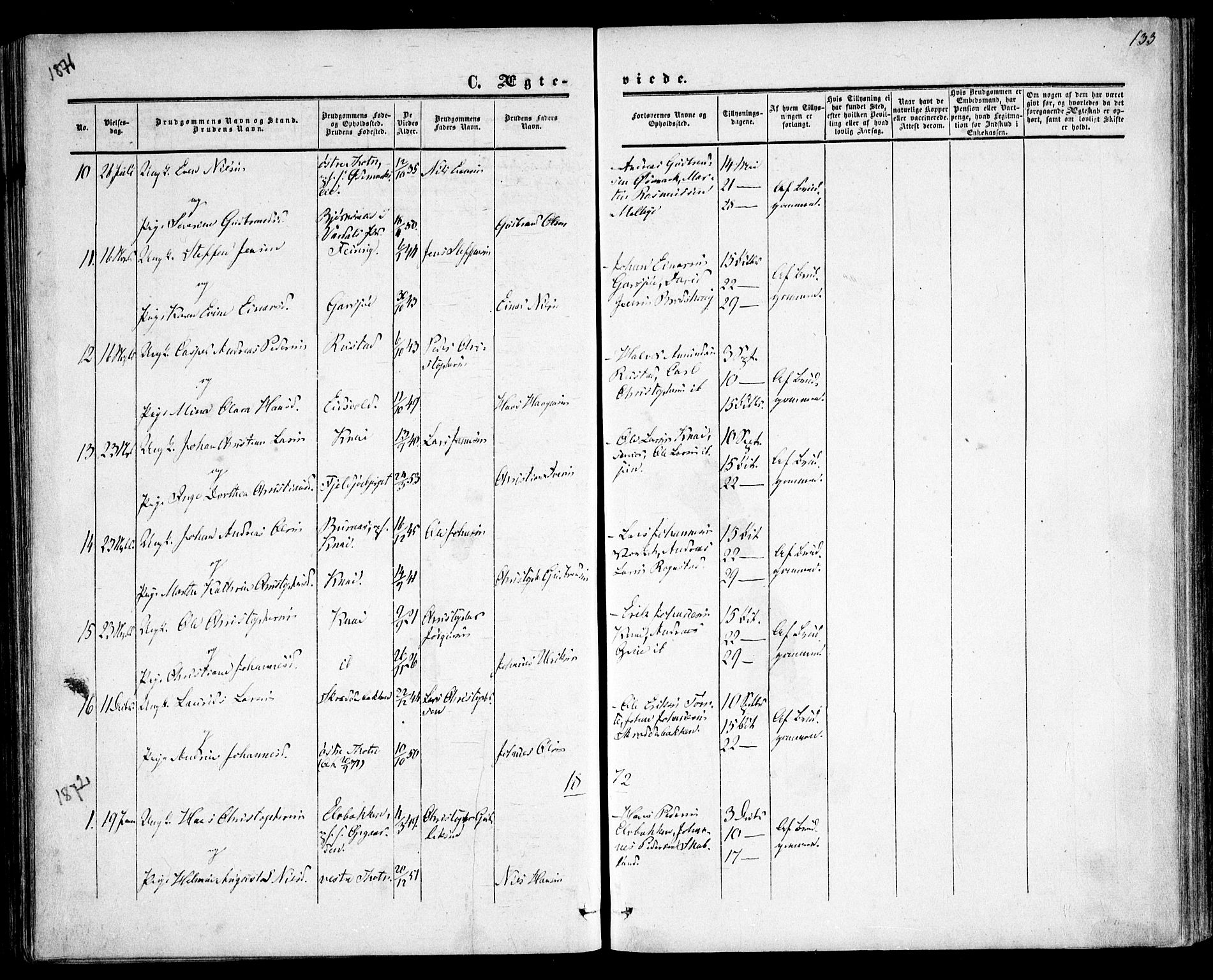 Hurdal prestekontor Kirkebøker, AV/SAO-A-10889/F/Fa/L0006: Parish register (official) no. I 6, 1860-1877, p. 133