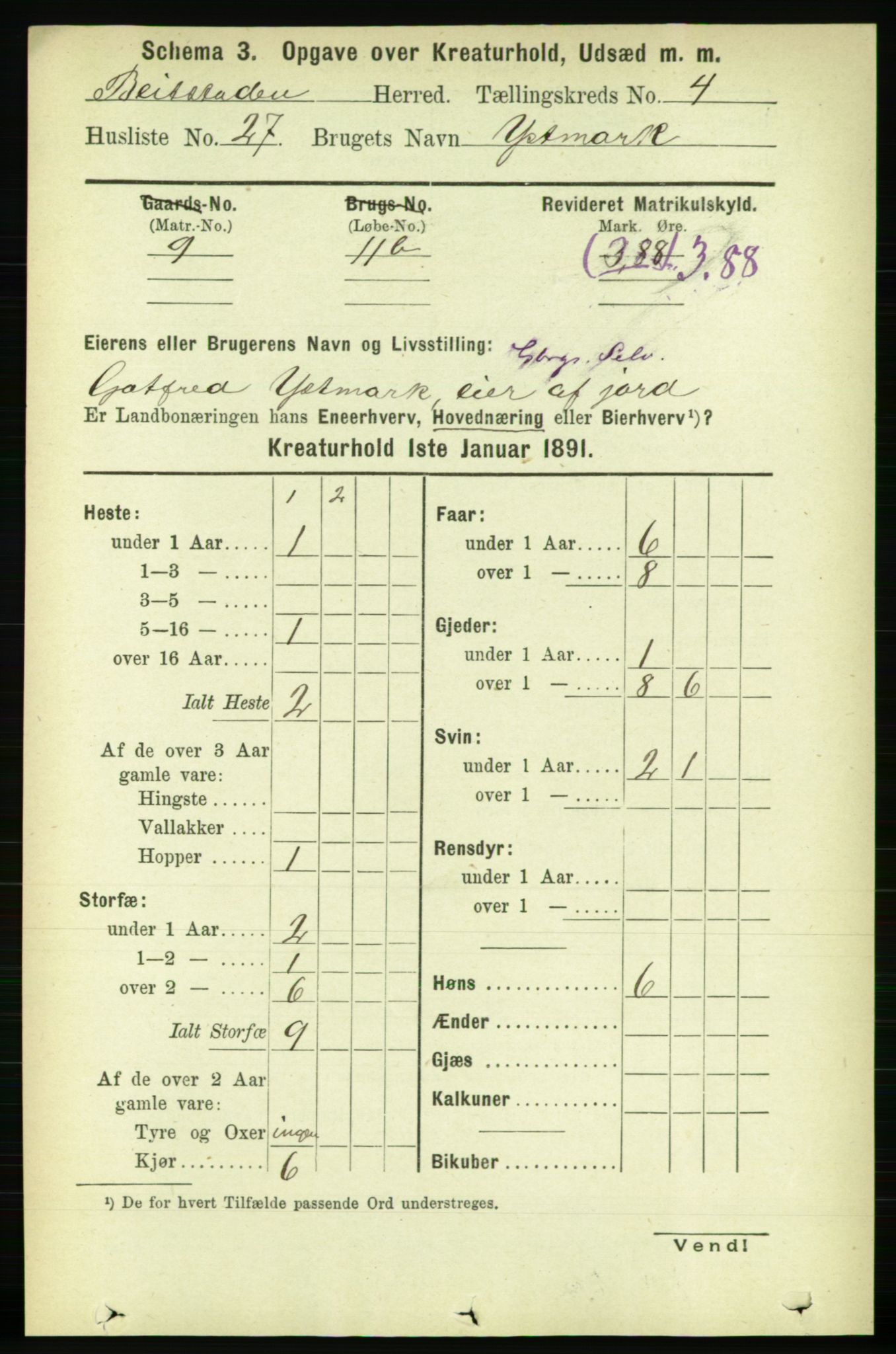 RA, 1891 census for 1727 Beitstad, 1891, p. 5821