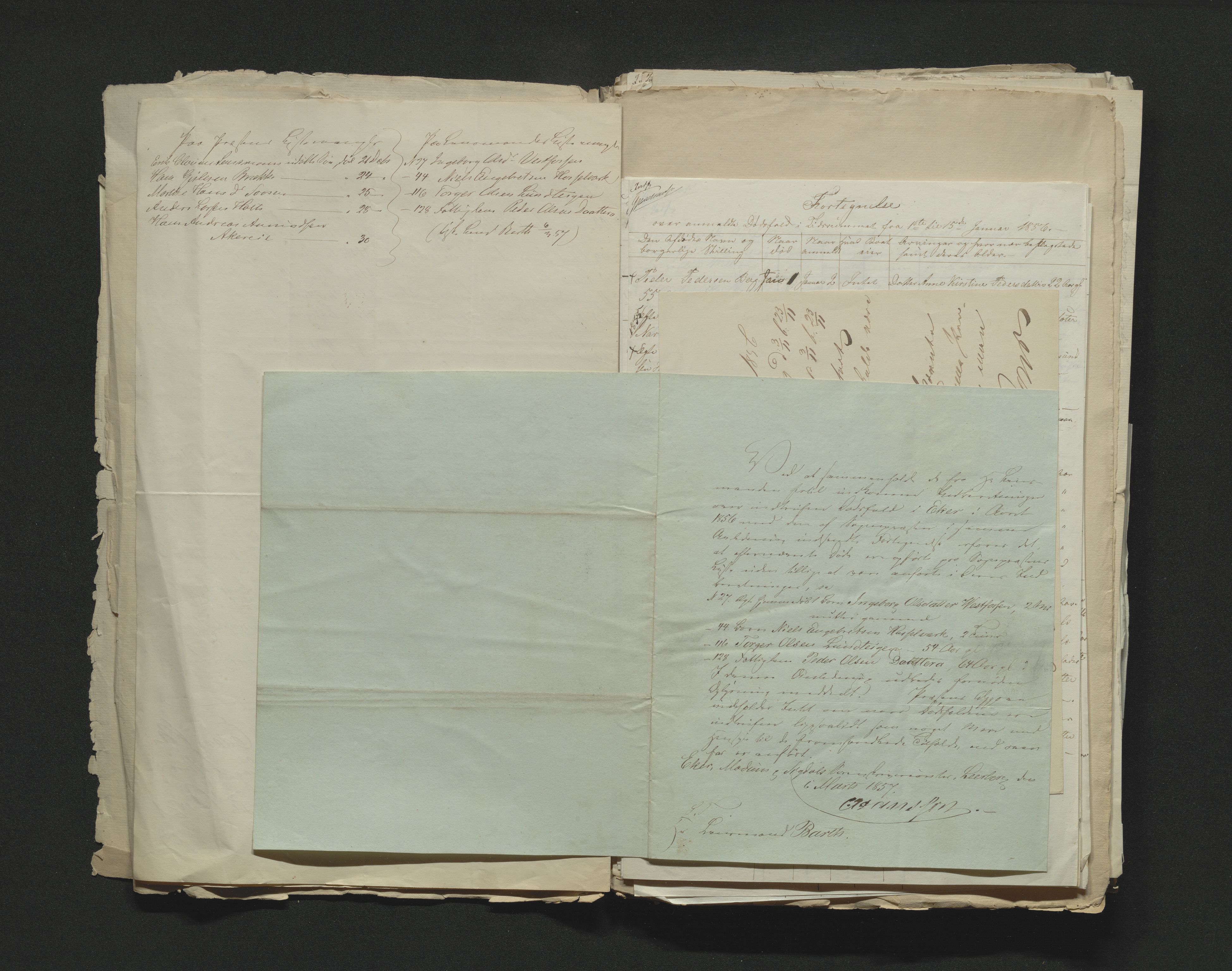 Eiker, Modum og Sigdal sorenskriveri, AV/SAKO-A-123/H/Ha/Hab/L0009: Dødsfallsmeldinger, 1854-1857, p. 265