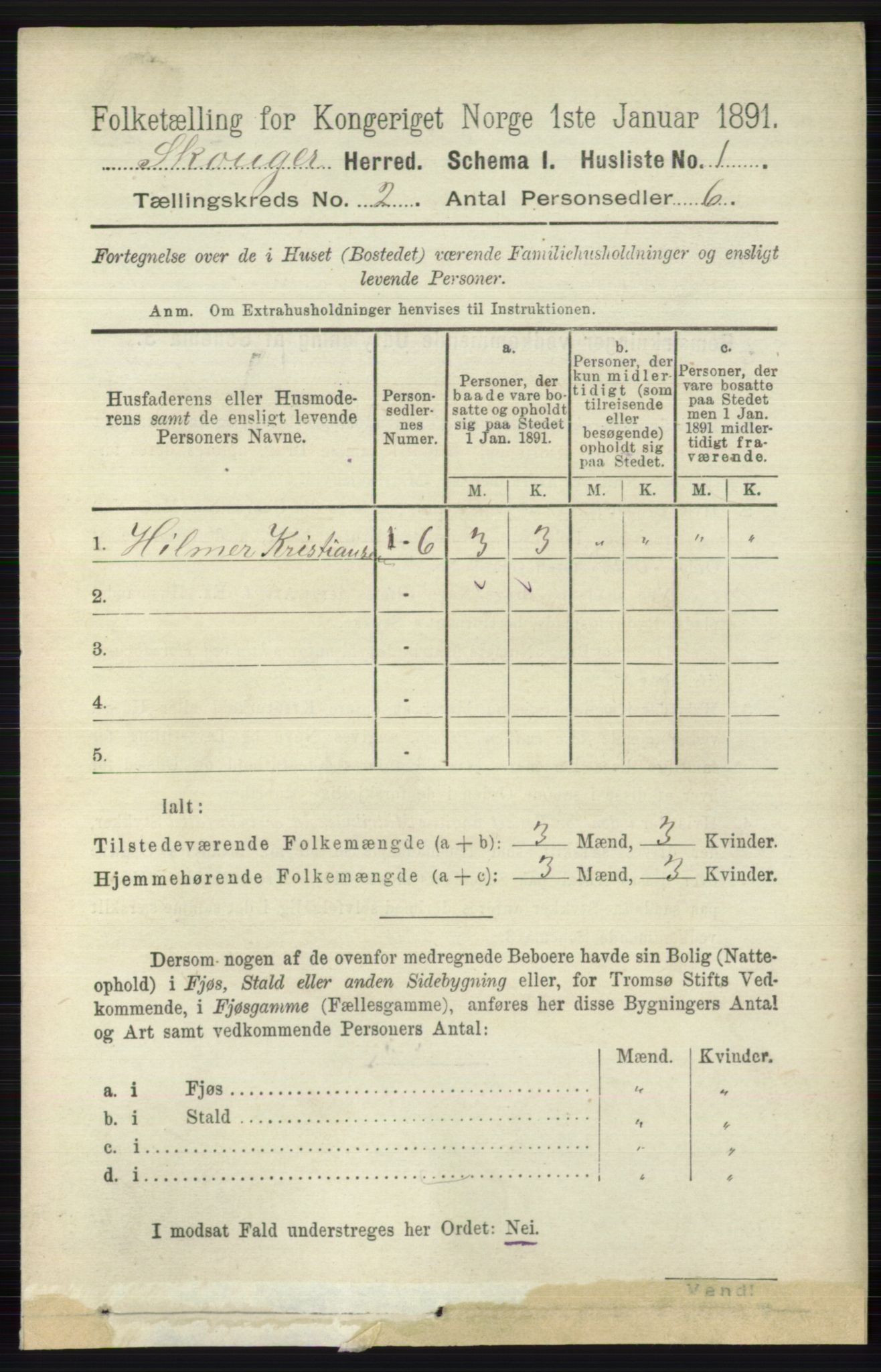 RA, 1891 census for 0712 Skoger, 1891, p. 777