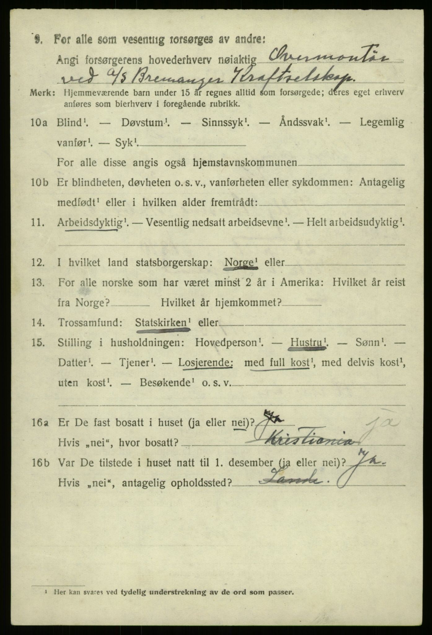 SAB, 1920 census for Bremanger, 1920, p. 5821