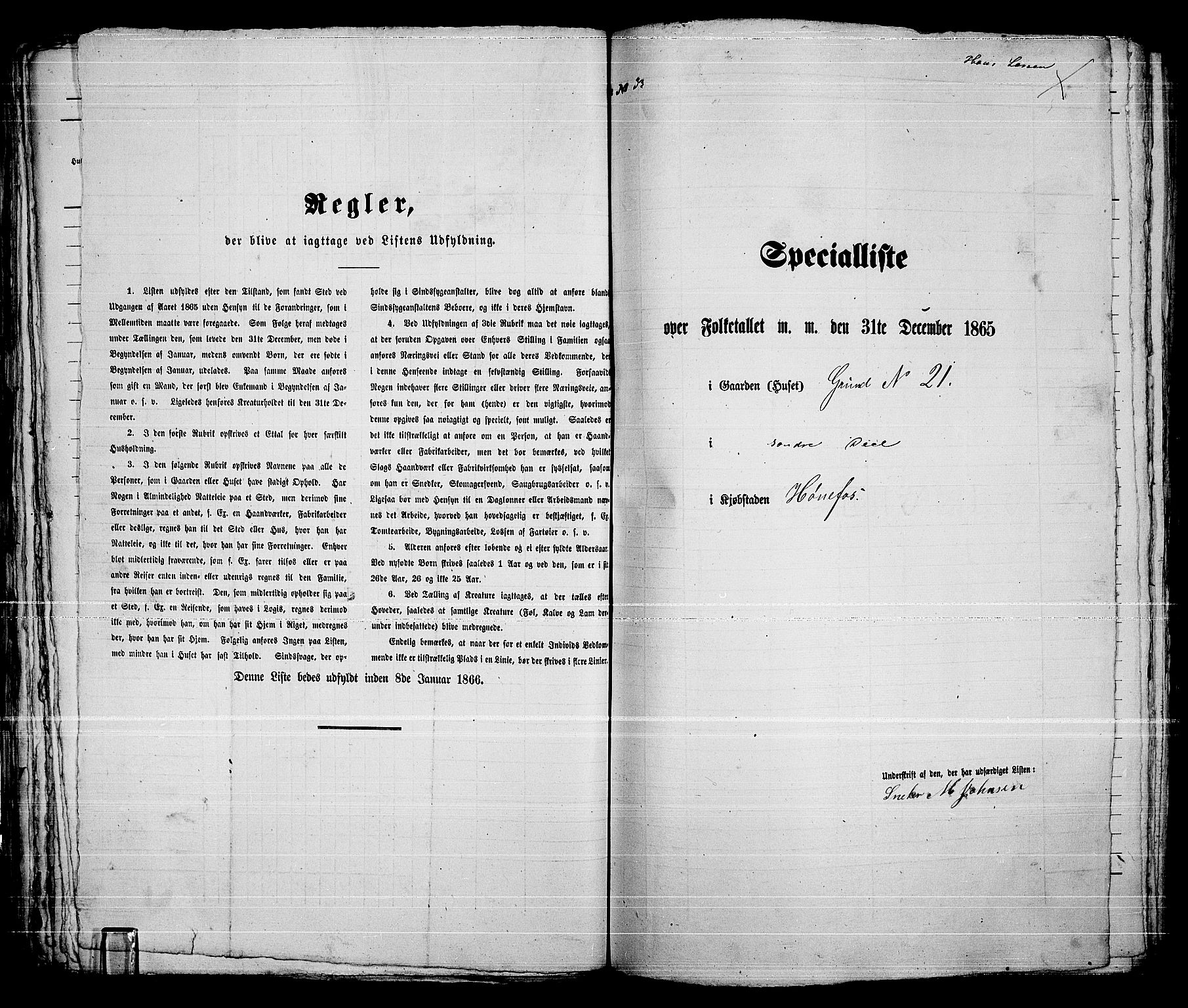 RA, 1865 census for Norderhov/Hønefoss, 1865, p. 66