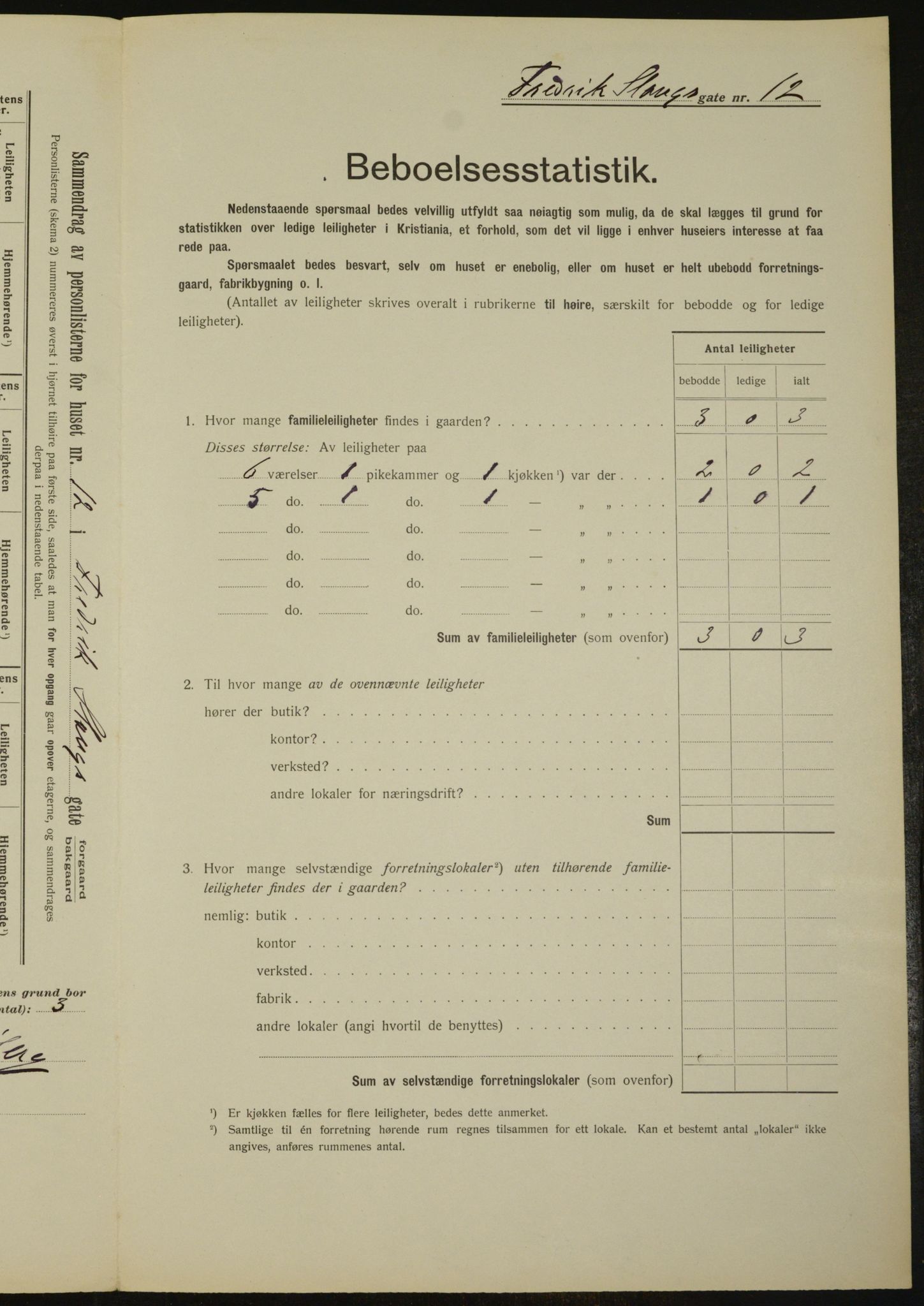 OBA, Municipal Census 1912 for Kristiania, 1912, p. 26640