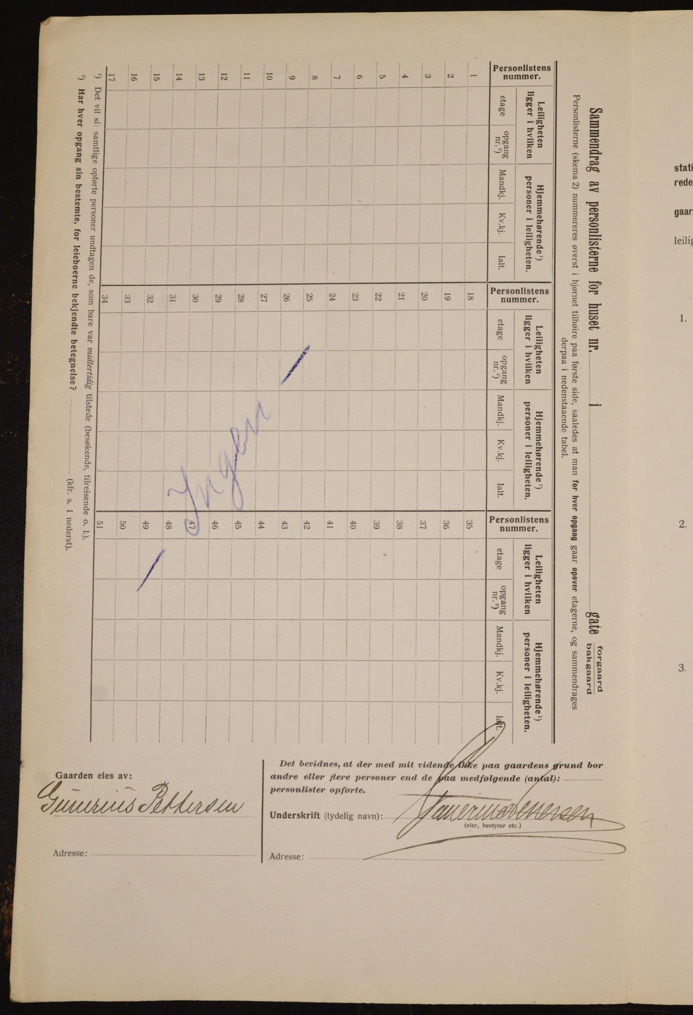 OBA, Municipal Census 1912 for Kristiania, 1912, p. 58809