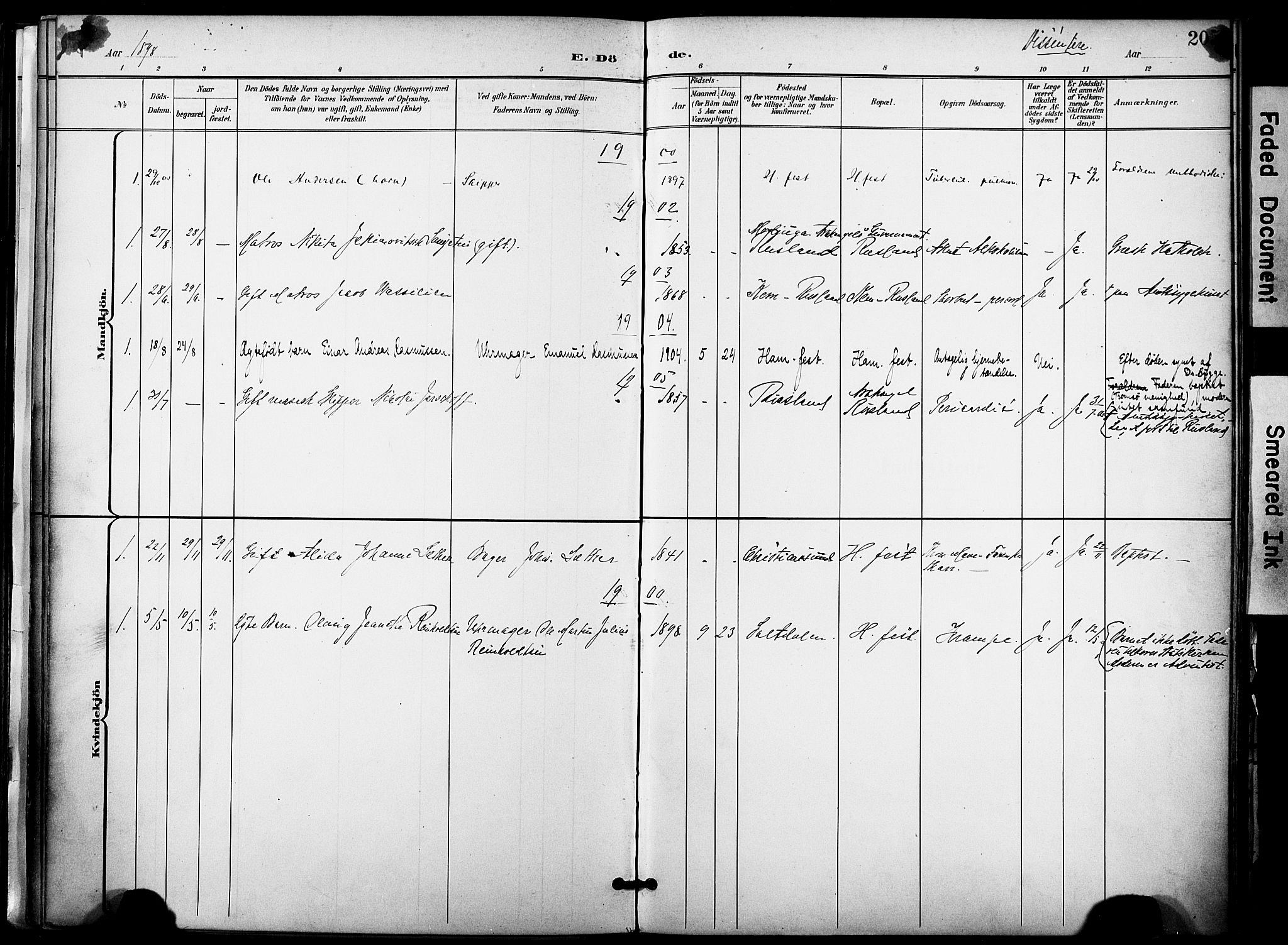 Hammerfest sokneprestkontor, SATØ/S-1347/H/Ha/L0010.kirke: Parish register (official) no. 10, 1898-1905, p. 205
