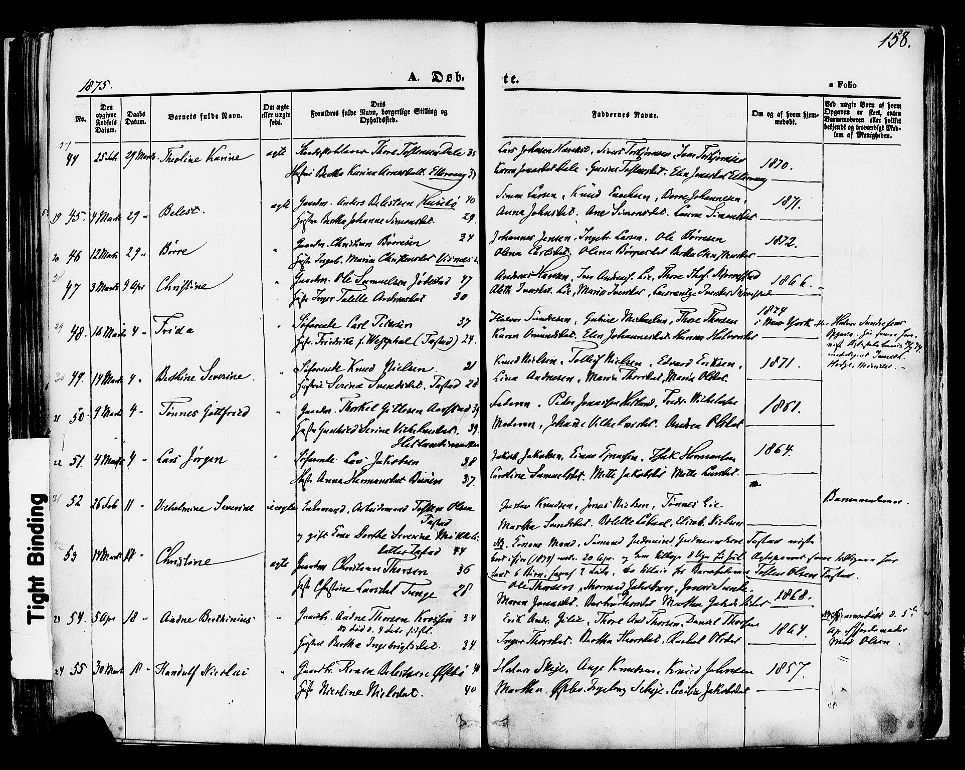 Hetland sokneprestkontor, AV/SAST-A-101826/30/30BA/L0003: Parish register (official) no. A 3, 1862-1876, p. 158