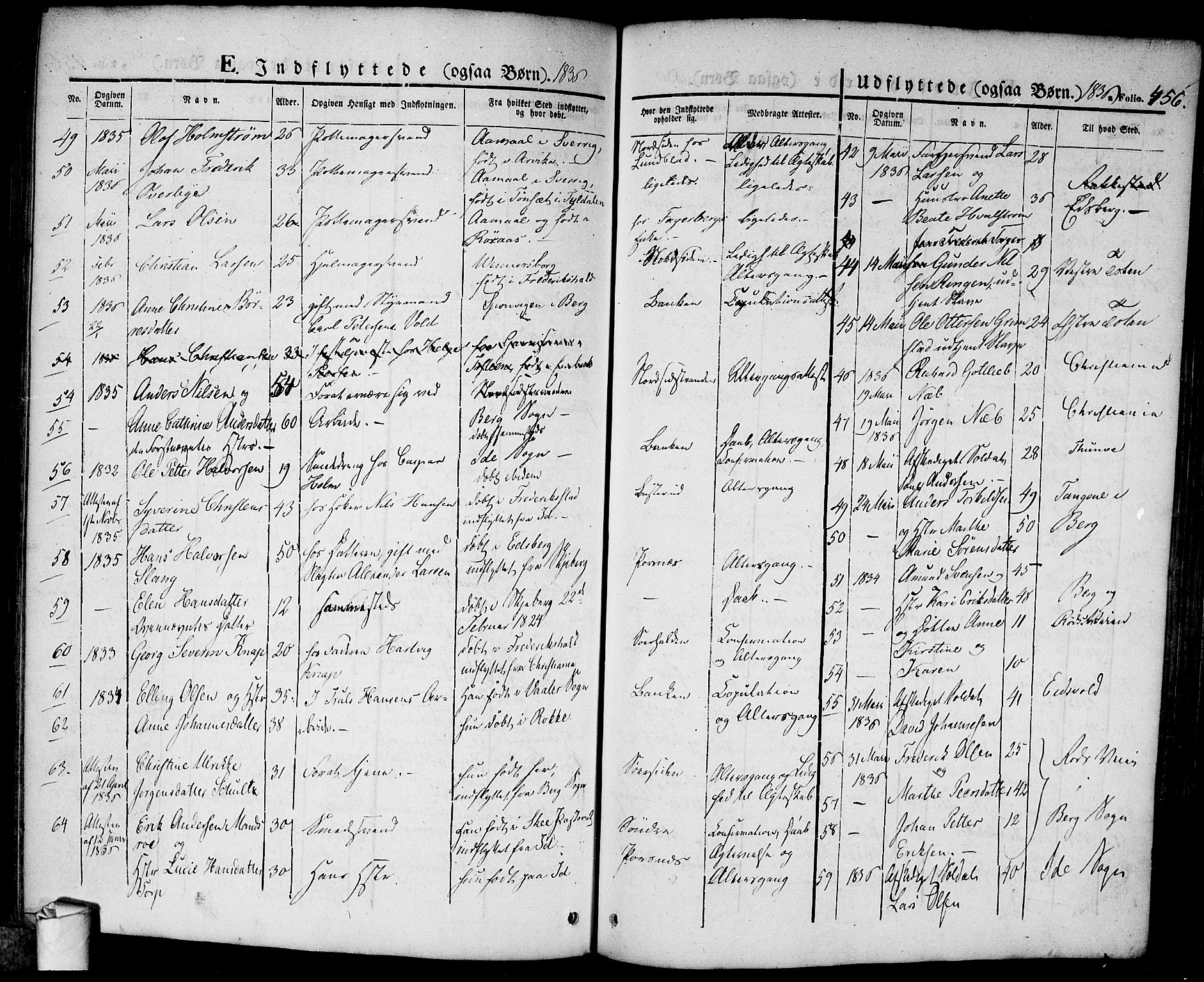 Halden prestekontor Kirkebøker, SAO/A-10909/F/Fa/L0005: Parish register (official) no. I 5, 1834-1845, p. 456