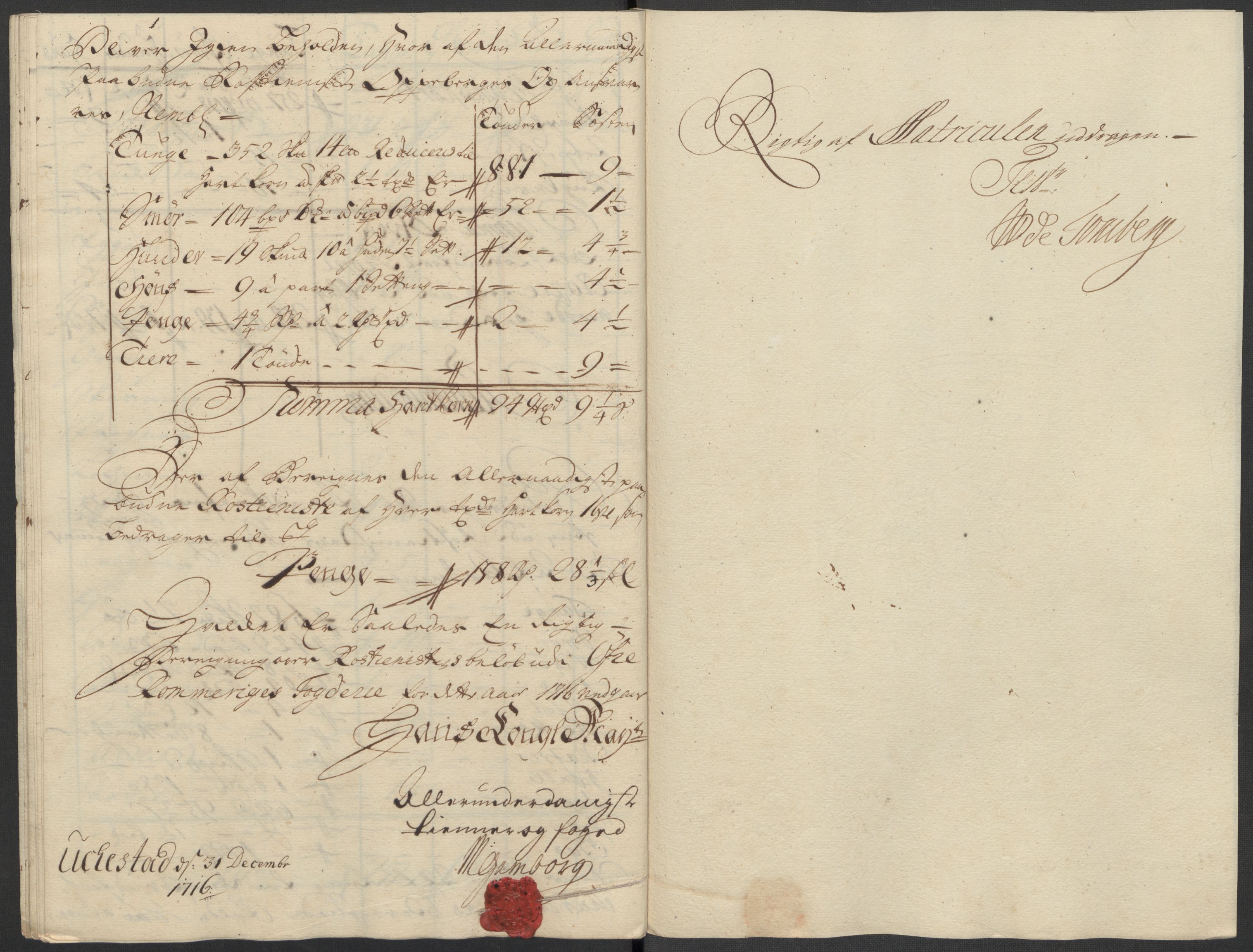 Rentekammeret inntil 1814, Reviderte regnskaper, Fogderegnskap, AV/RA-EA-4092/R12/L0725: Fogderegnskap Øvre Romerike, 1716, p. 135