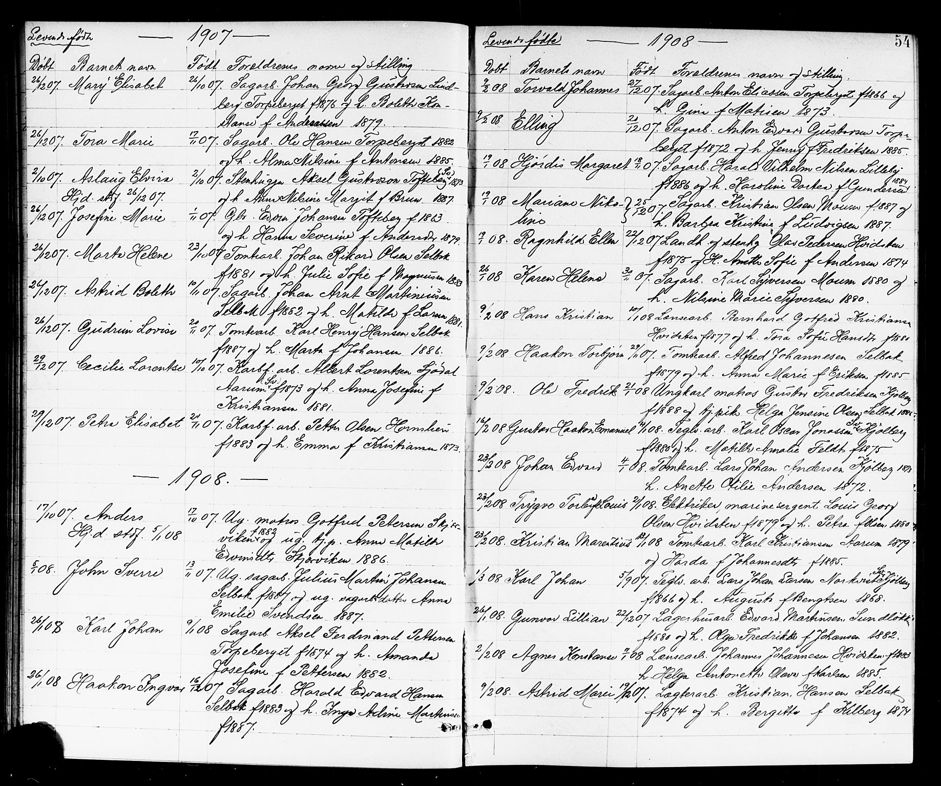 Borge prestekontor Kirkebøker, SAO/A-10903/G/Ga/L0002: Parish register (copy) no. I 2, 1875-1923, p. 54