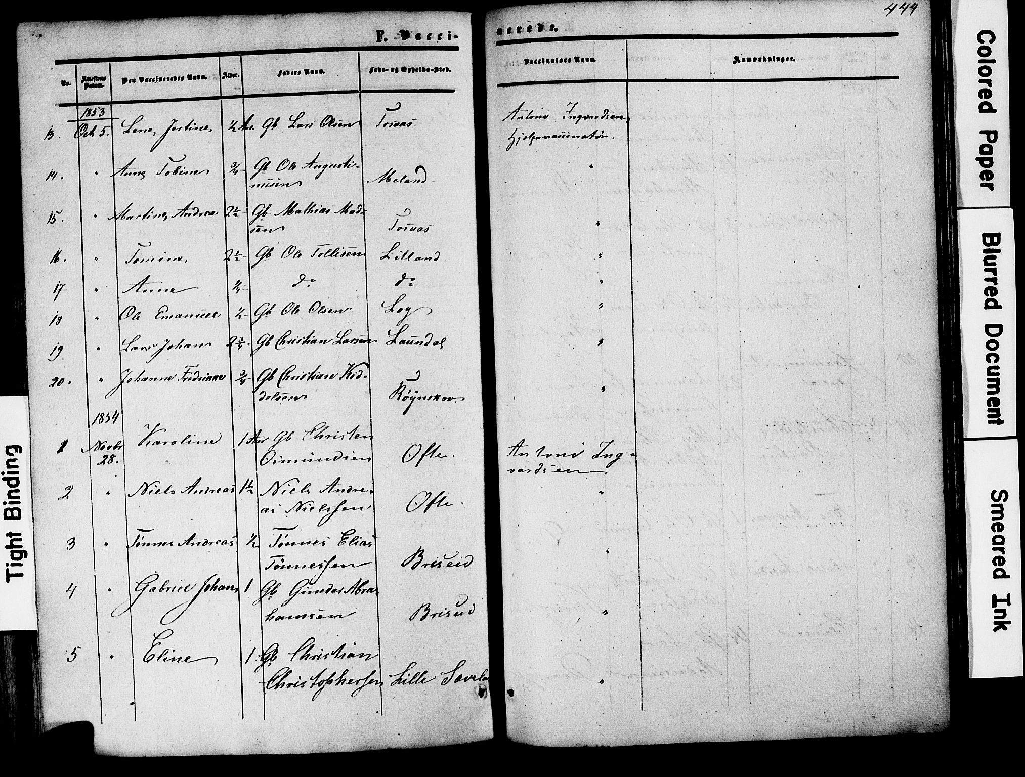 Herad sokneprestkontor, AV/SAK-1111-0018/F/Fa/Faa/L0005: Parish register (official) no. A 5, 1853-1886, p. 444