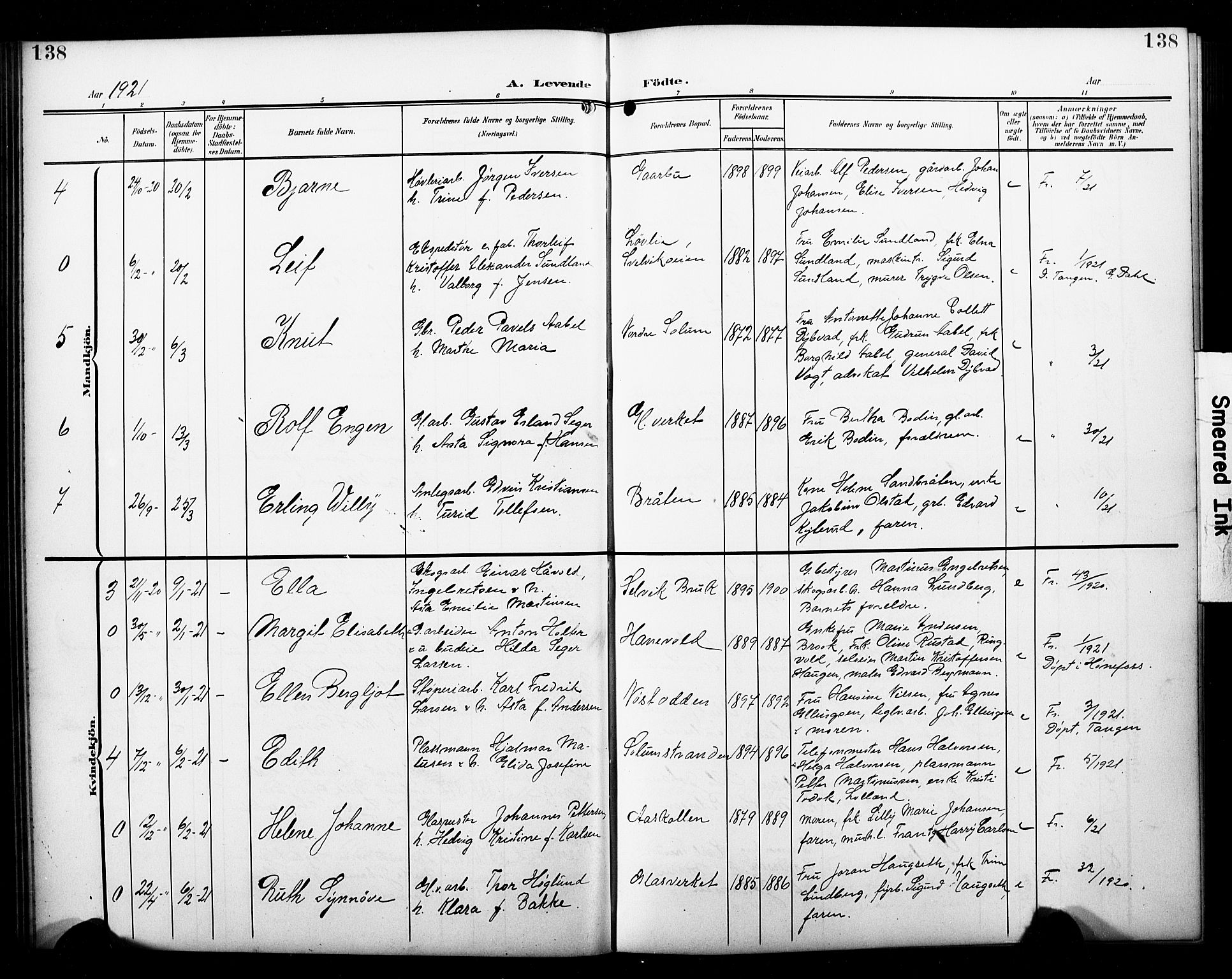Skoger kirkebøker, SAKO/A-59/G/Ga/L0003: Parish register (copy) no. I 3, 1900-1927, p. 138