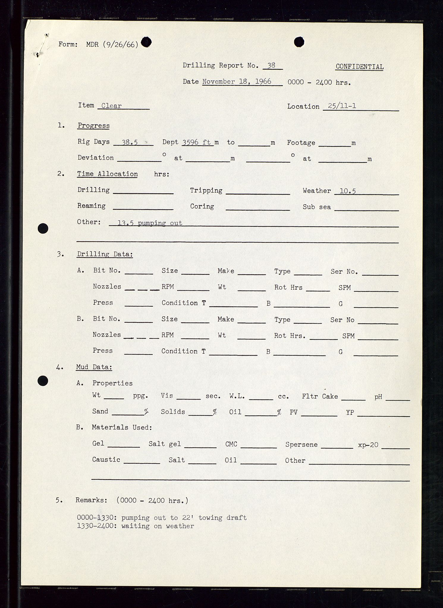 Pa 1512 - Esso Exploration and Production Norway Inc., AV/SAST-A-101917/E/Ea/L0012: Well 25/11-1 og Well 25/10-3, 1966-1967, p. 119