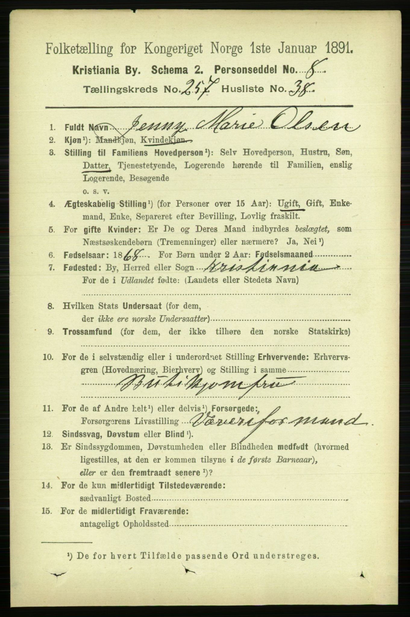 RA, 1891 census for 0301 Kristiania, 1891, p. 157071