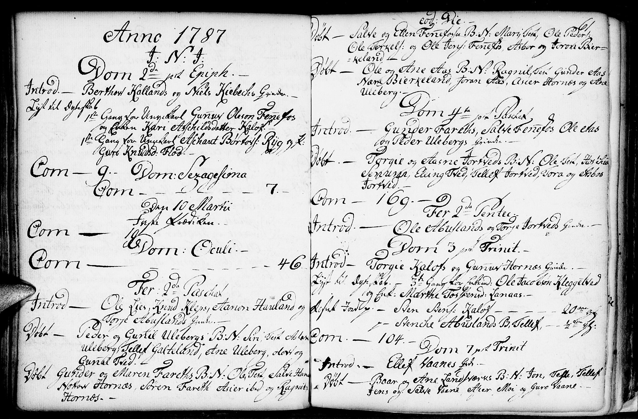 Evje sokneprestkontor, SAK/1111-0008/F/Fa/Fab/L0002: Parish register (official) no. A 2, 1765-1816, p. 61