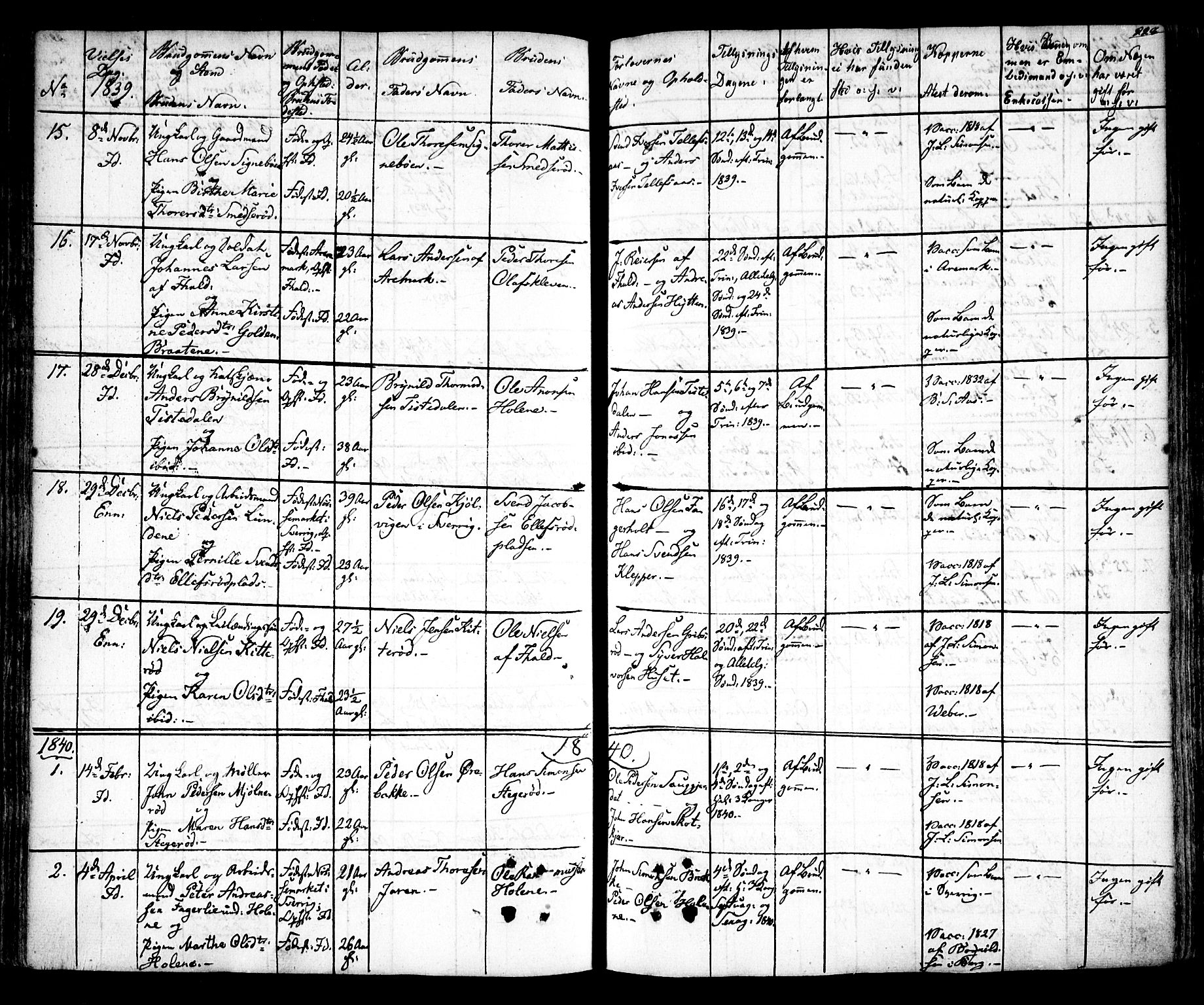 Idd prestekontor Kirkebøker, SAO/A-10911/F/Fc/L0003: Parish register (official) no. III 3, 1832-1847, p. 228
