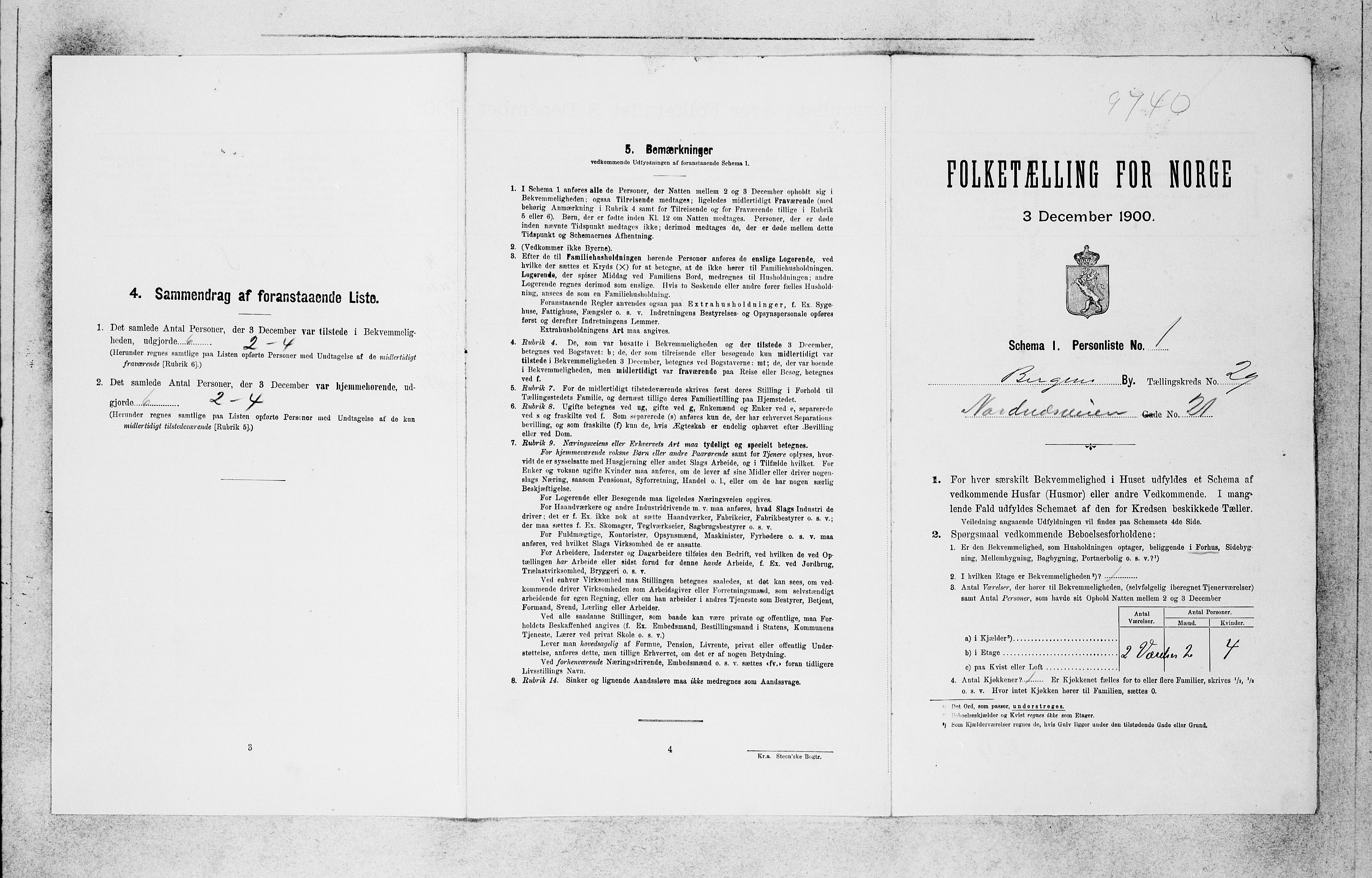 SAB, 1900 census for Bergen, 1900, p. 6166