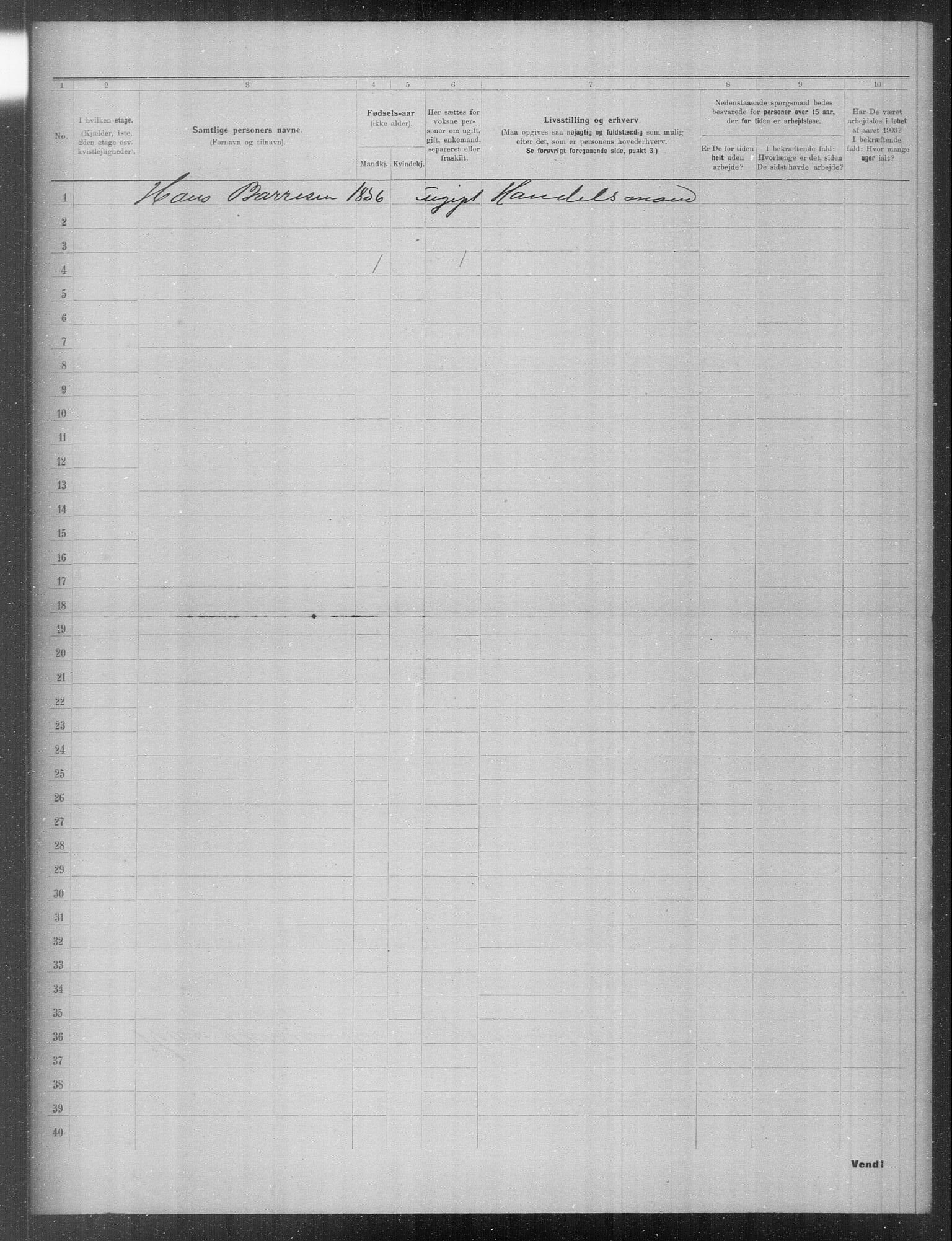 OBA, Municipal Census 1903 for Kristiania, 1903, p. 18598