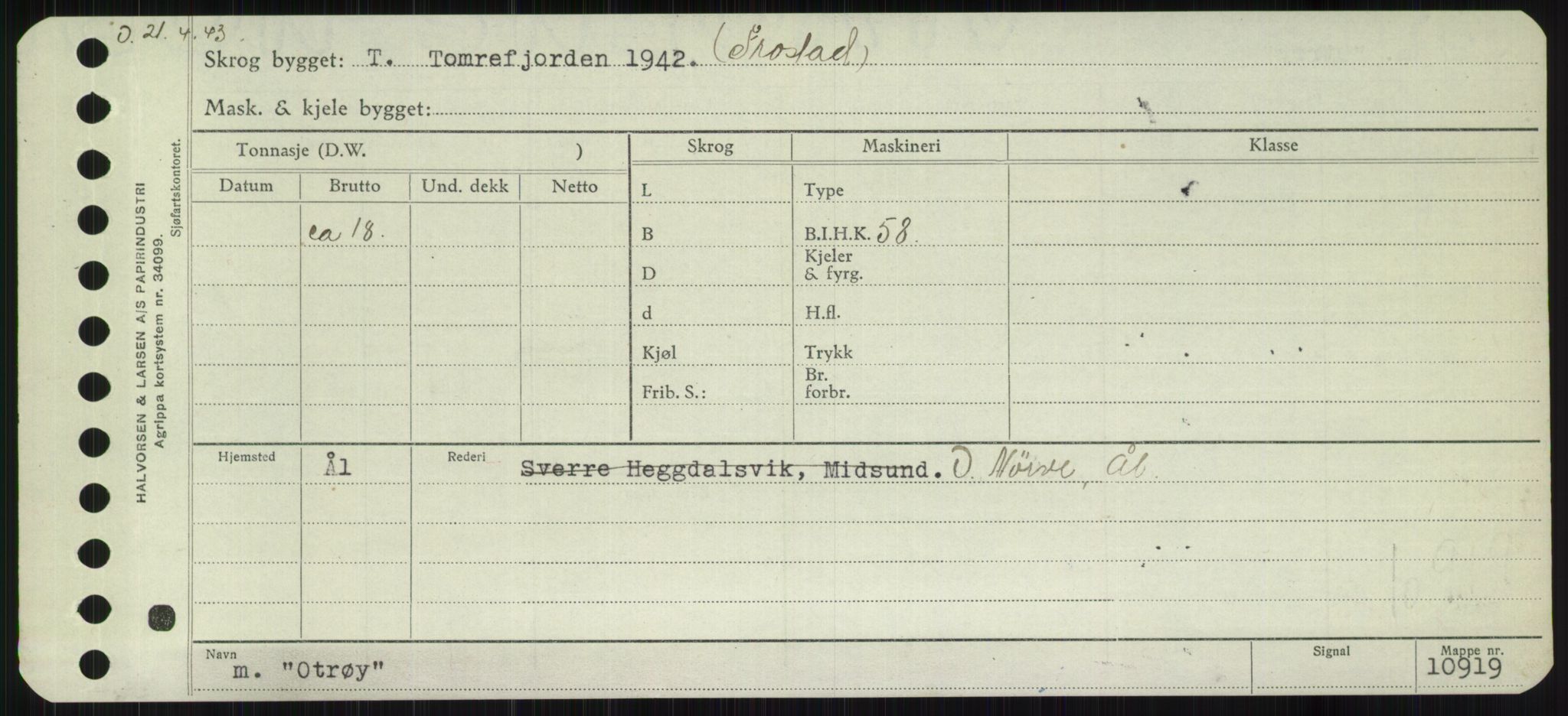 Sjøfartsdirektoratet med forløpere, Skipsmålingen, RA/S-1627/H/Ha/L0004/0002: Fartøy, Mas-R / Fartøy, Odin-R, p. 187