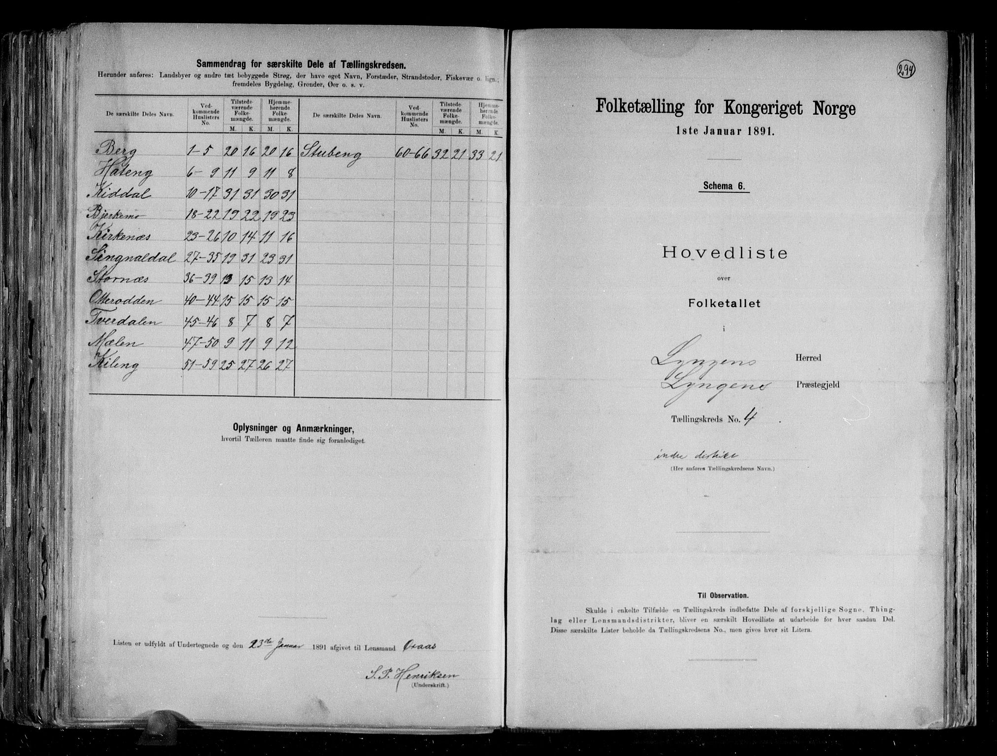 RA, 1891 census for 1938 Lyngen, 1891, p. 16