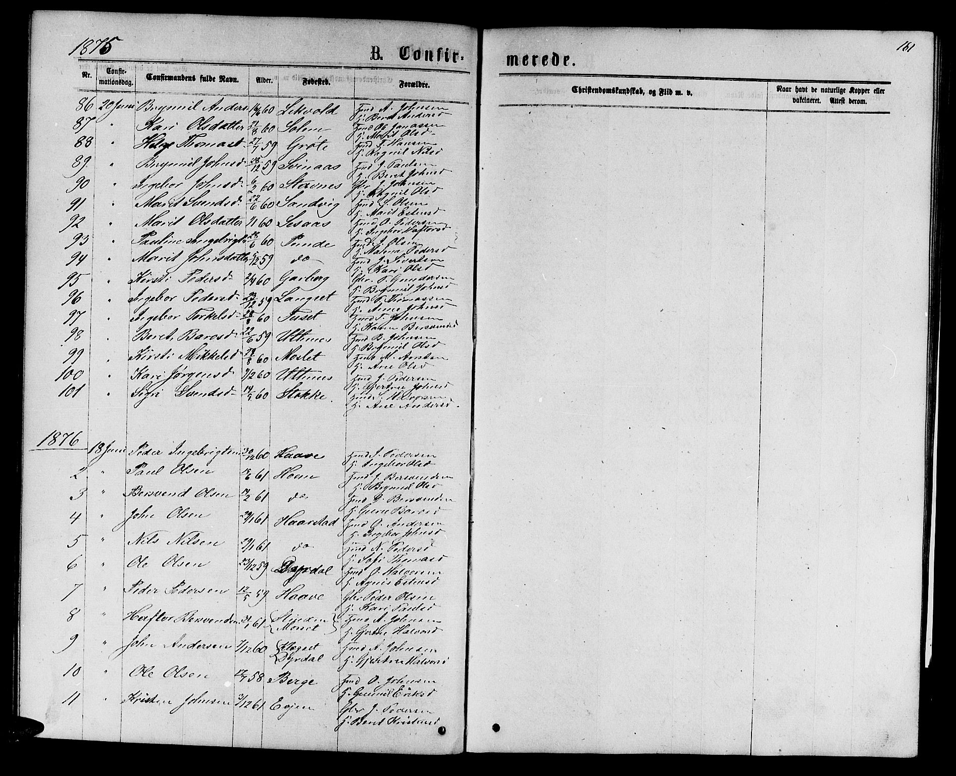 Ministerialprotokoller, klokkerbøker og fødselsregistre - Sør-Trøndelag, AV/SAT-A-1456/695/L1156: Parish register (copy) no. 695C07, 1869-1888, p. 161