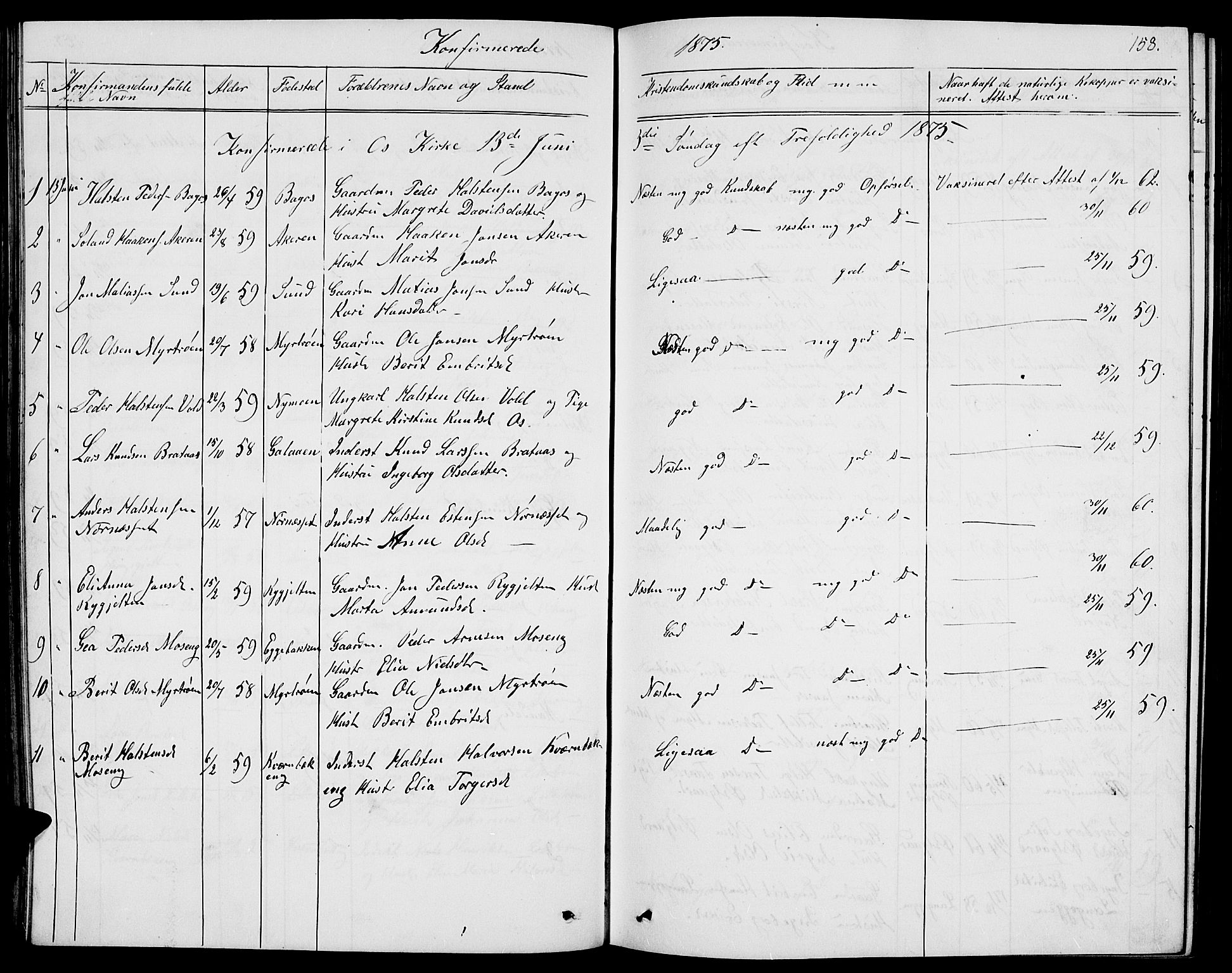 Tolga prestekontor, AV/SAH-PREST-062/L/L0004: Parish register (copy) no. 4, 1845-1887, p. 158