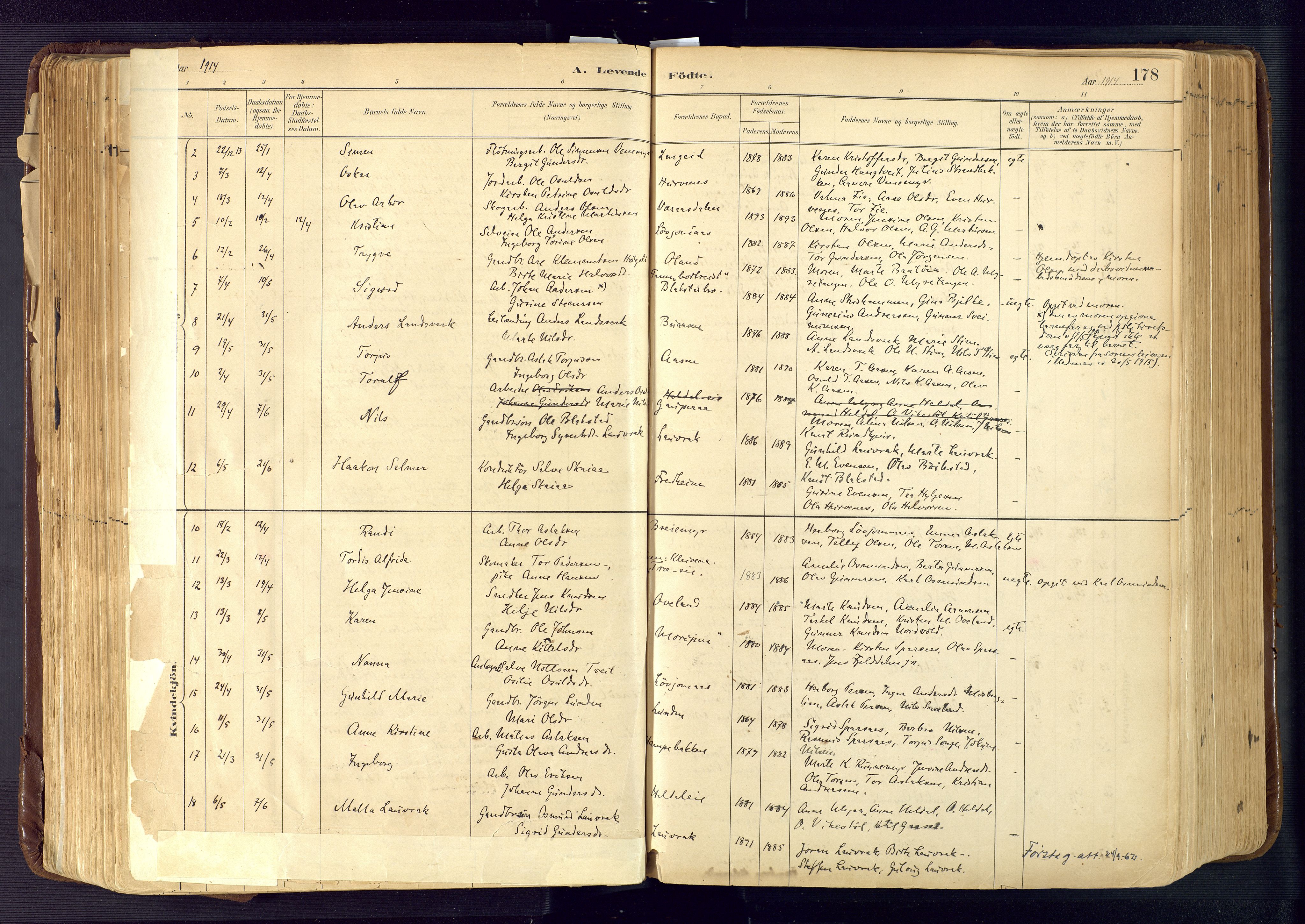 Froland sokneprestkontor, AV/SAK-1111-0013/F/Fa/L0005: Parish register (official) no. A 5, 1882-1921, p. 178