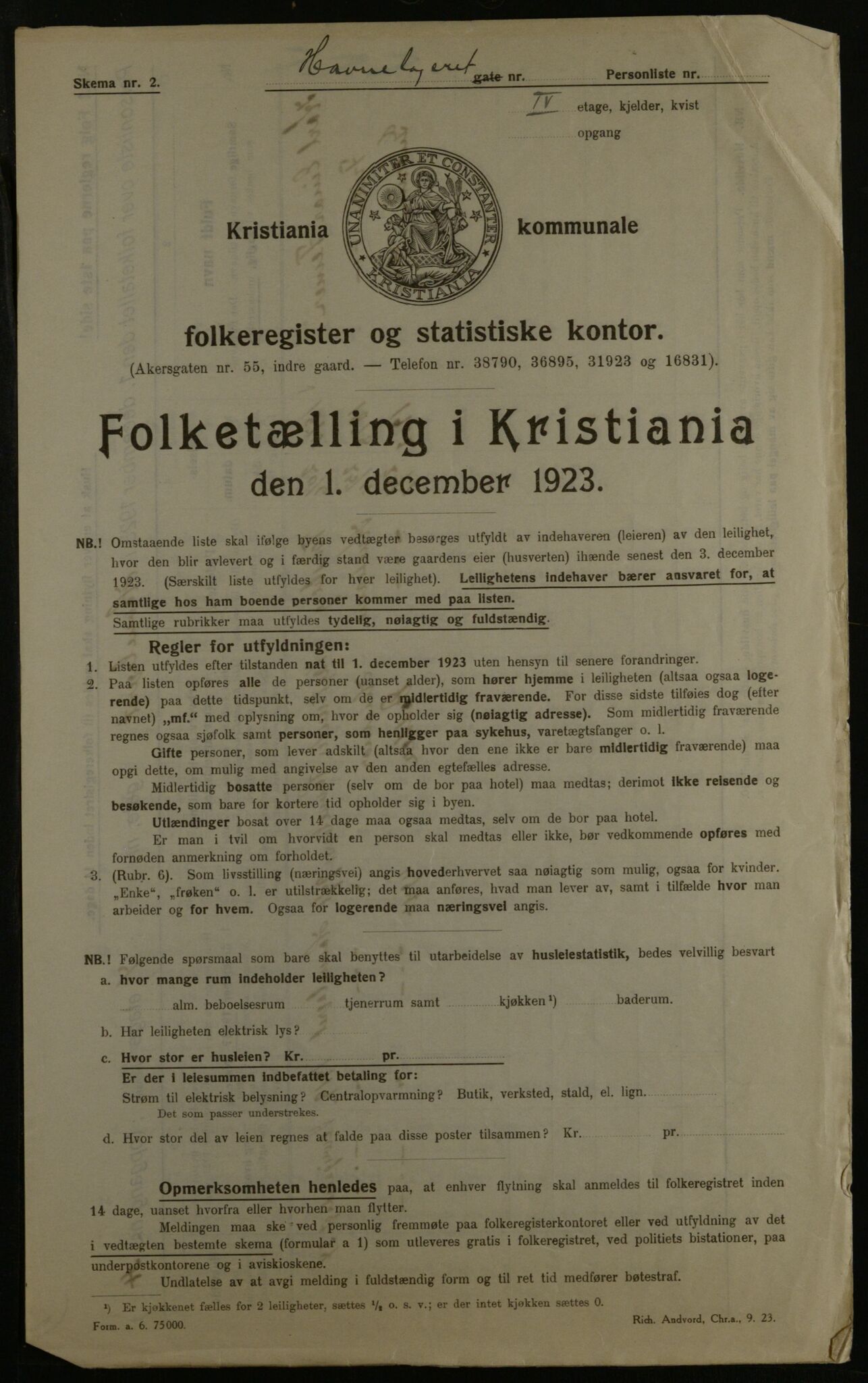 OBA, Municipal Census 1923 for Kristiania, 1923, p. 63172