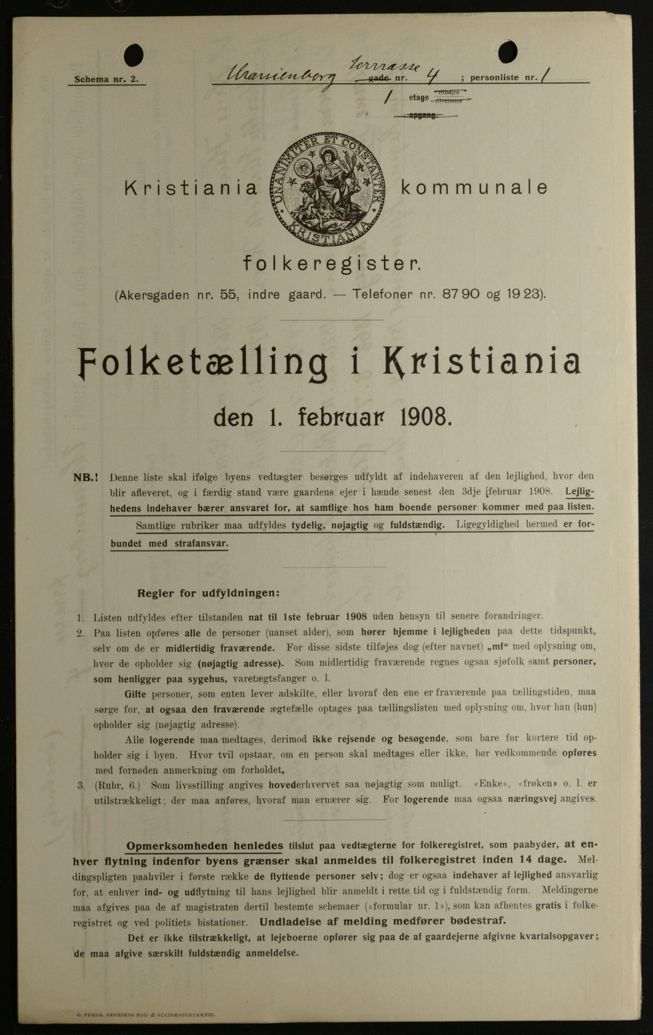 OBA, Municipal Census 1908 for Kristiania, 1908, p. 107885