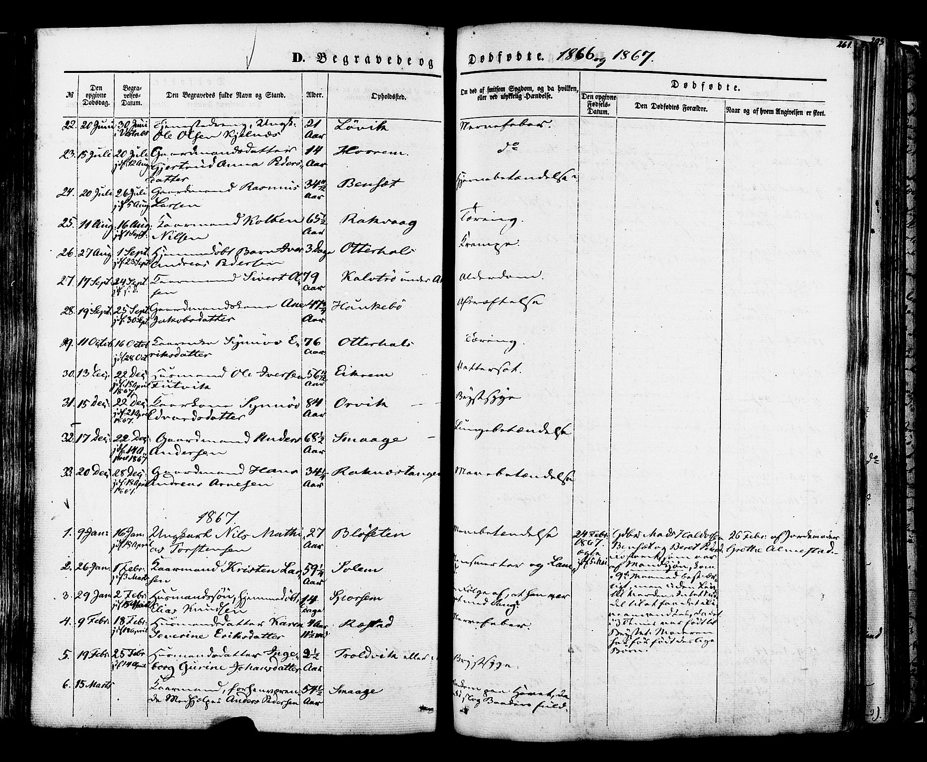 Ministerialprotokoller, klokkerbøker og fødselsregistre - Møre og Romsdal, SAT/A-1454/560/L0719: Parish register (official) no. 560A03, 1845-1872, p. 261