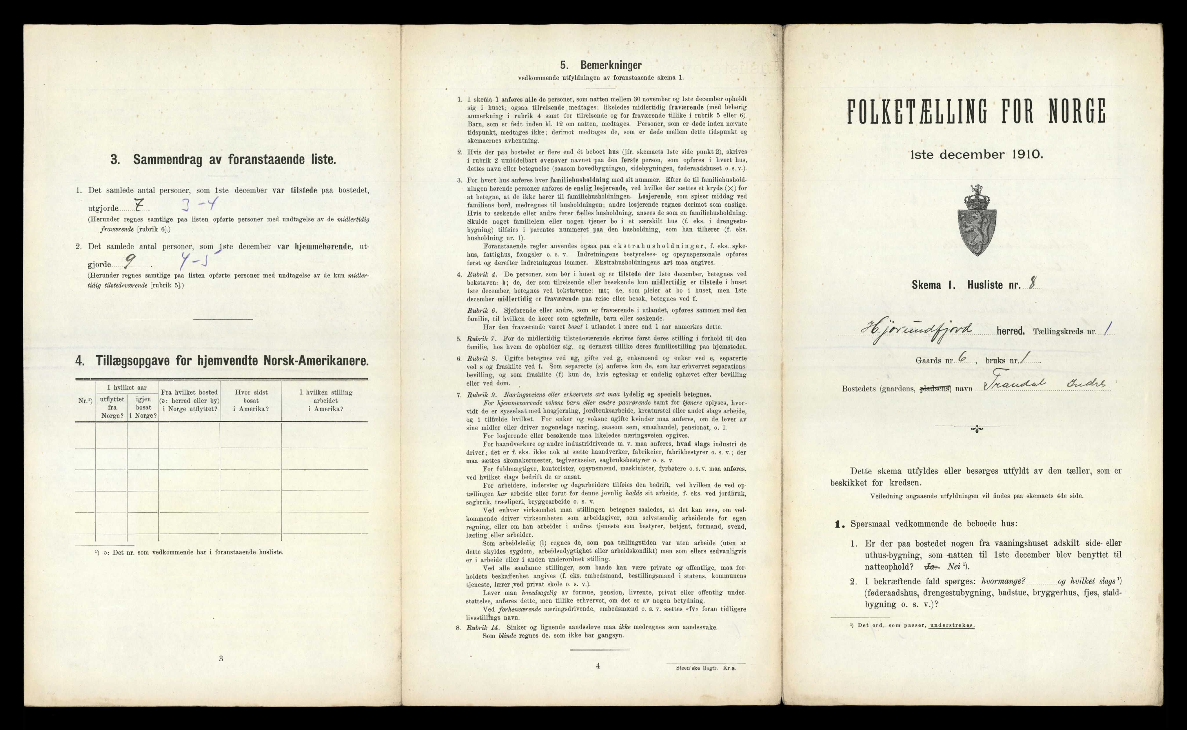 RA, 1910 census for Hjørundfjord, 1910, p. 58