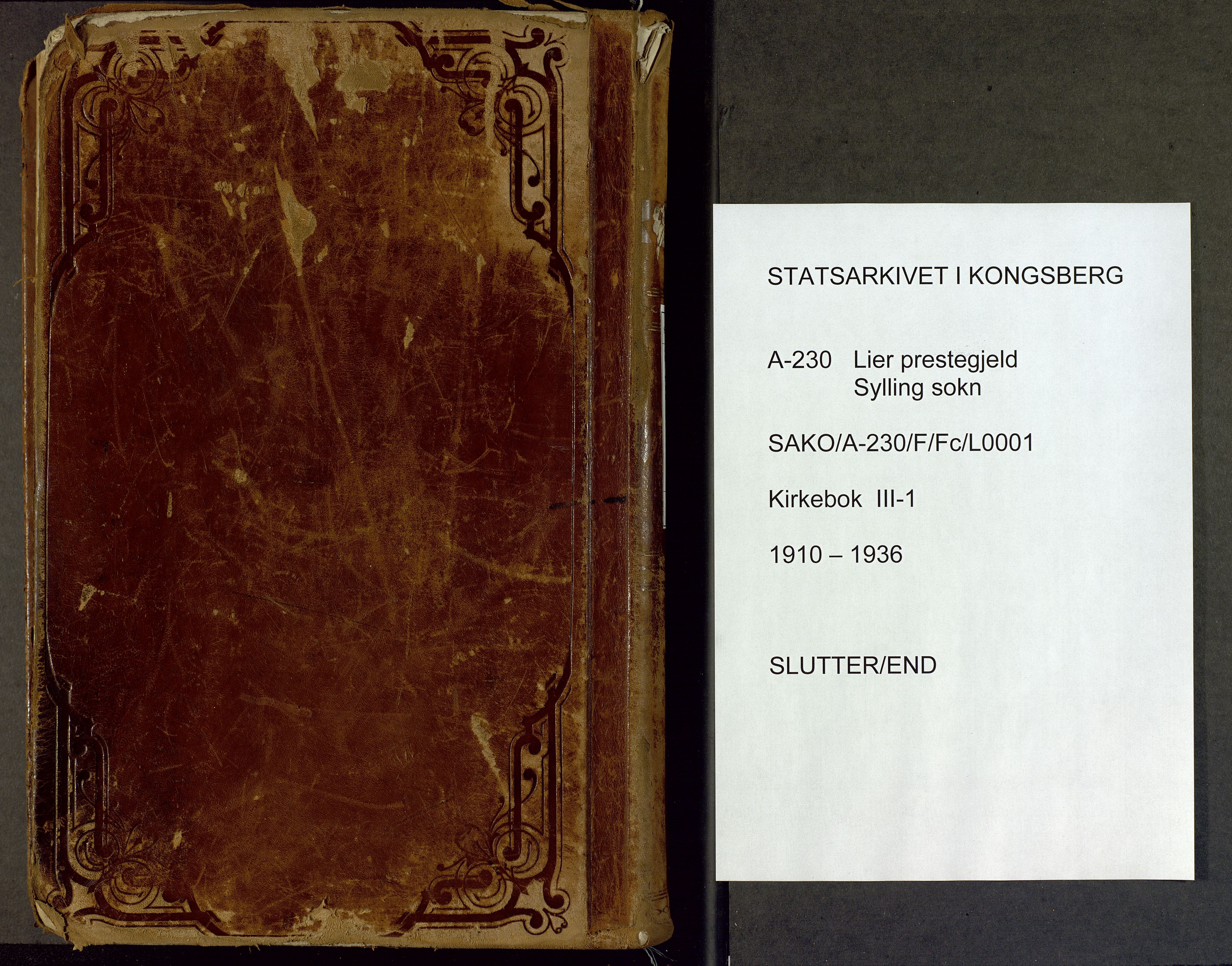 Lier kirkebøker, AV/SAKO-A-230/F/Fc/L0001: Parish register (official) no. III 1, 1906-1936