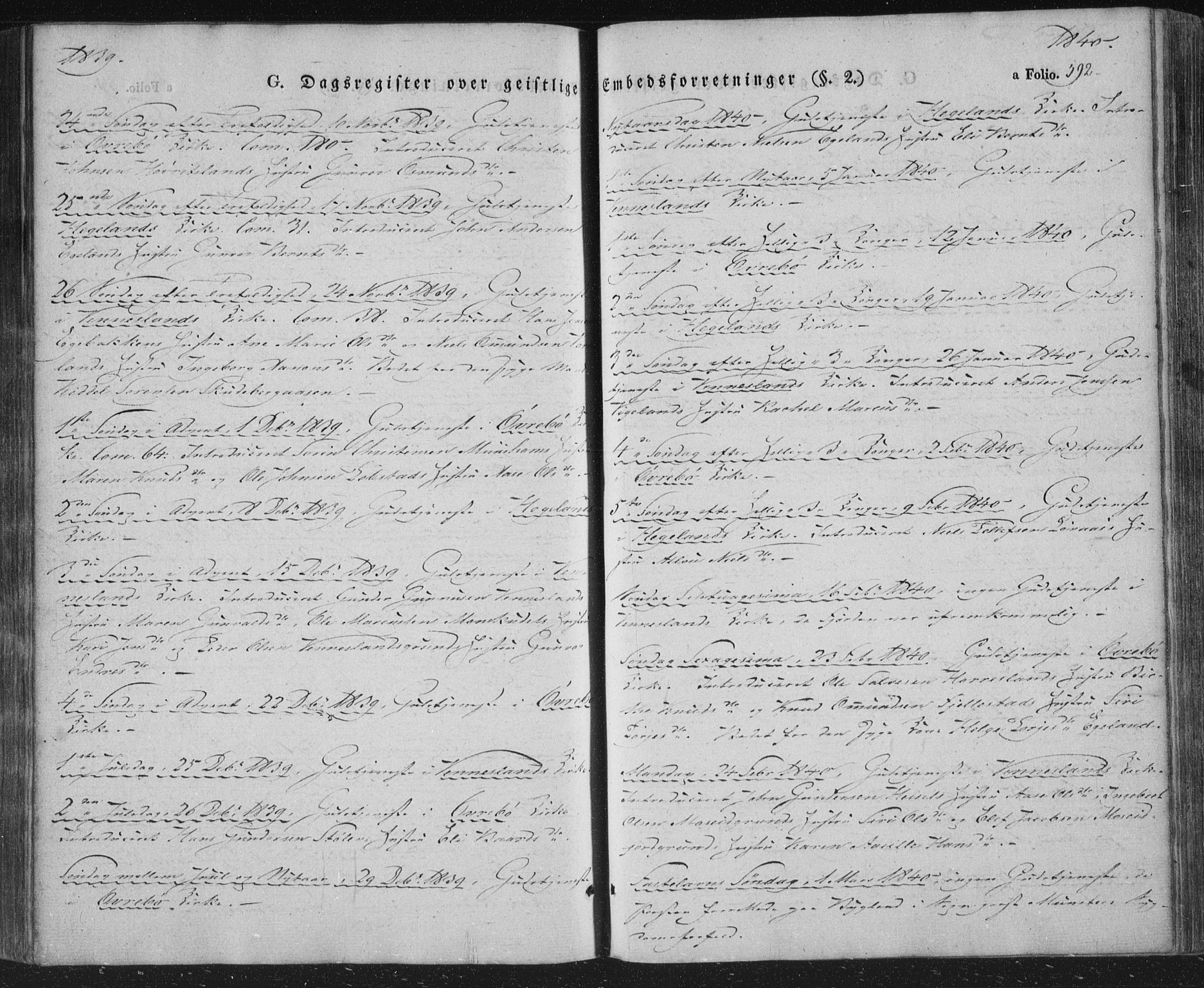 Vennesla sokneprestkontor, AV/SAK-1111-0045/Fa/Fac/L0004: Parish register (official) no. A 4, 1834-1855, p. 592