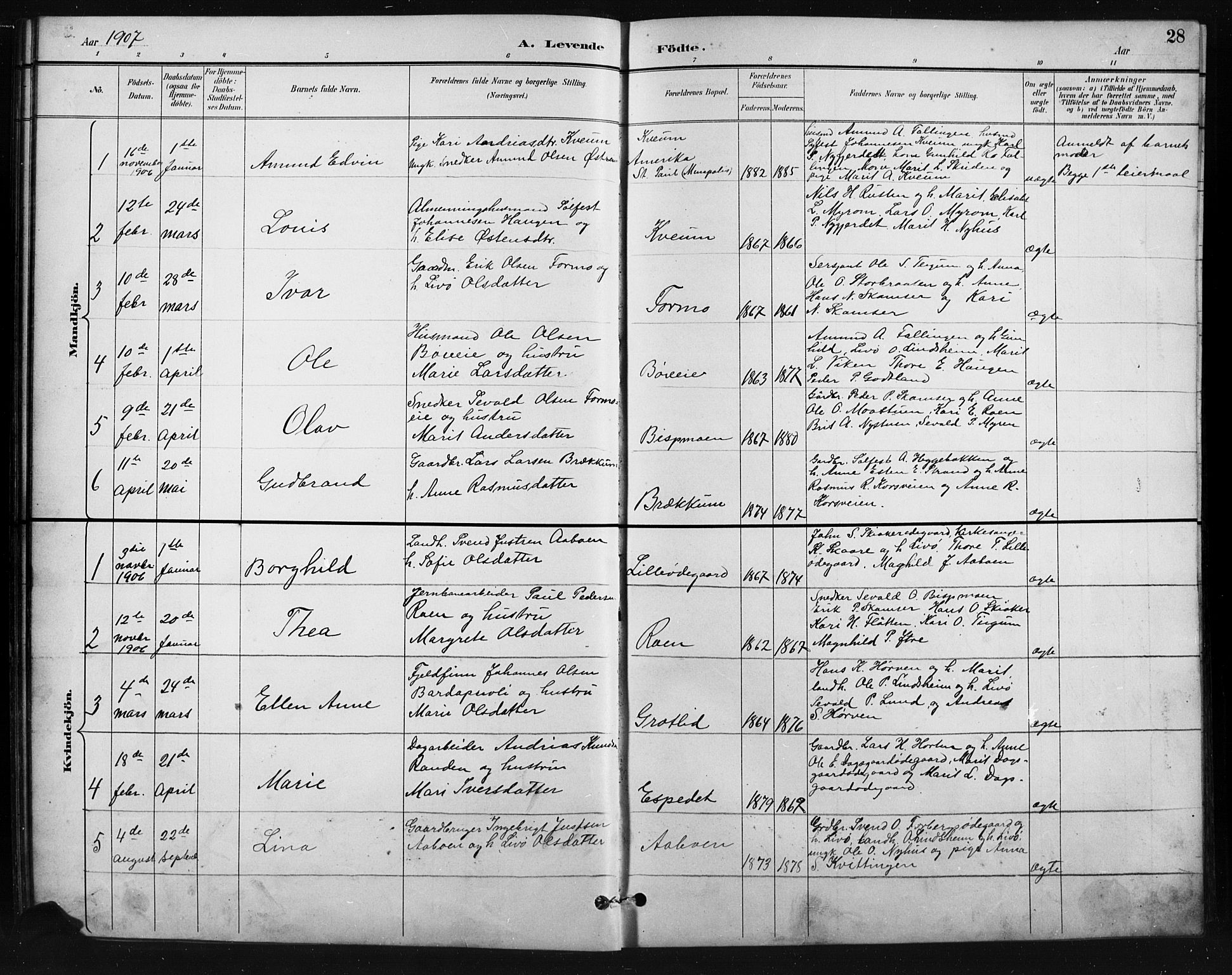 Skjåk prestekontor, AV/SAH-PREST-072/H/Ha/Hab/L0004: Parish register (copy) no. 4, 1895-1921, p. 28