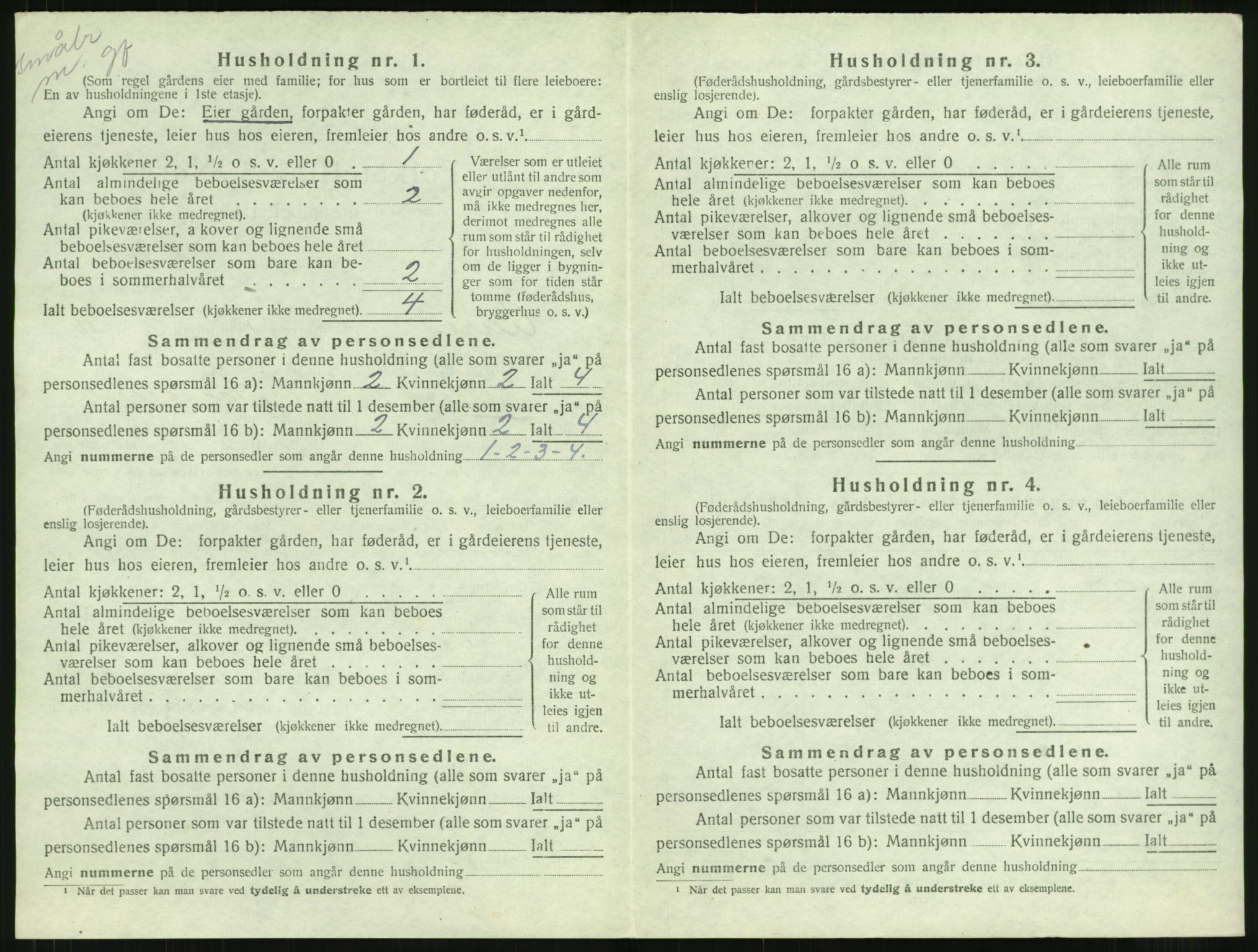 SAT, 1920 census for Aure, 1920, p. 595