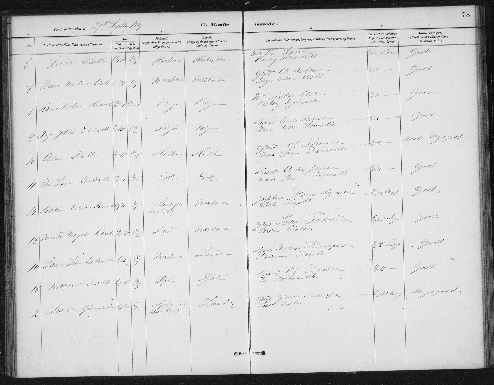 Nedstrand sokneprestkontor, AV/SAST-A-101841/01/IV: Parish register (official) no. A 13, 1887-1915, p. 78