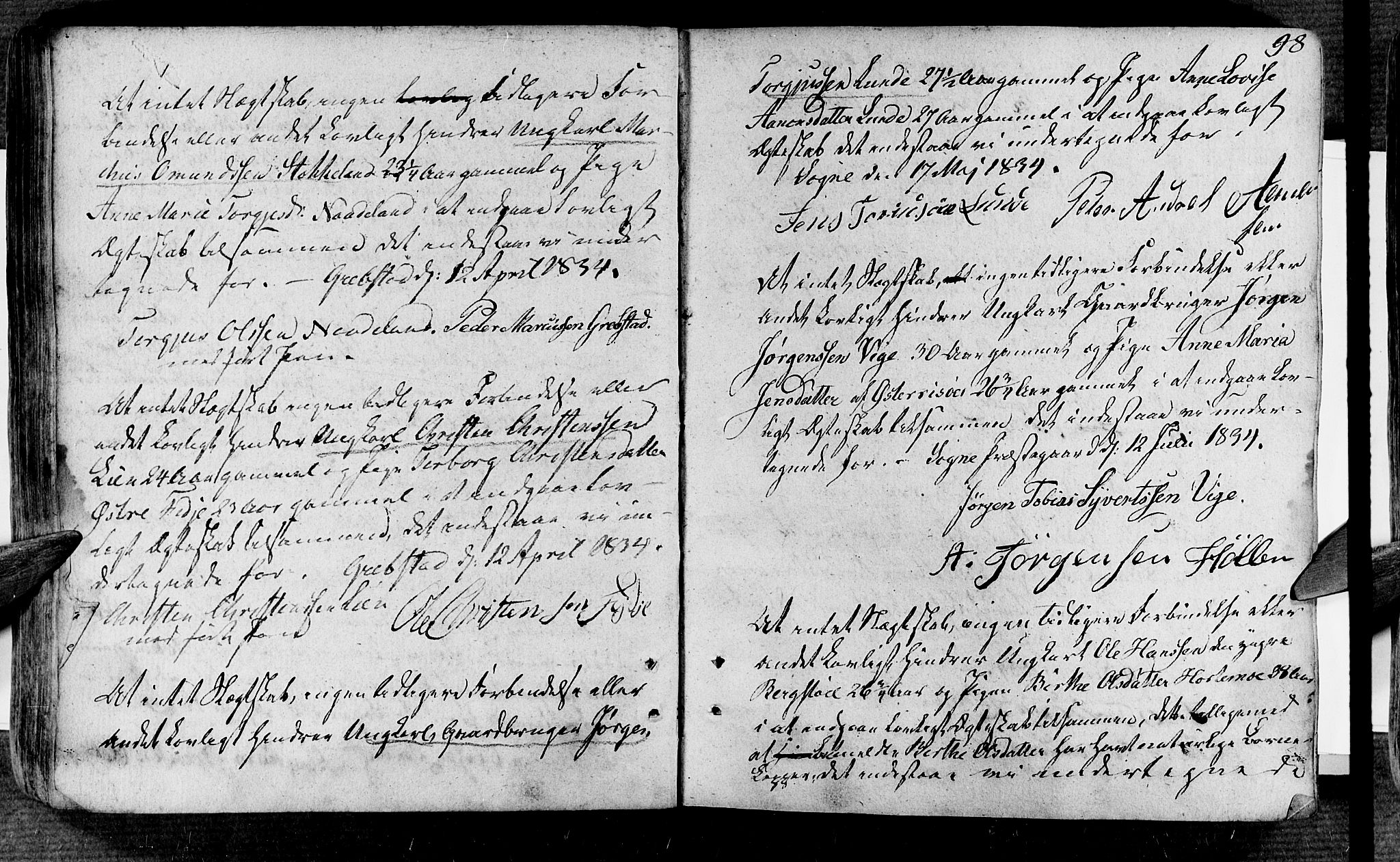 Søgne sokneprestkontor, SAK/1111-0037/F/Fa/Fab/L0007: Parish register (official) no. A 7, 1791-1851, p. 98