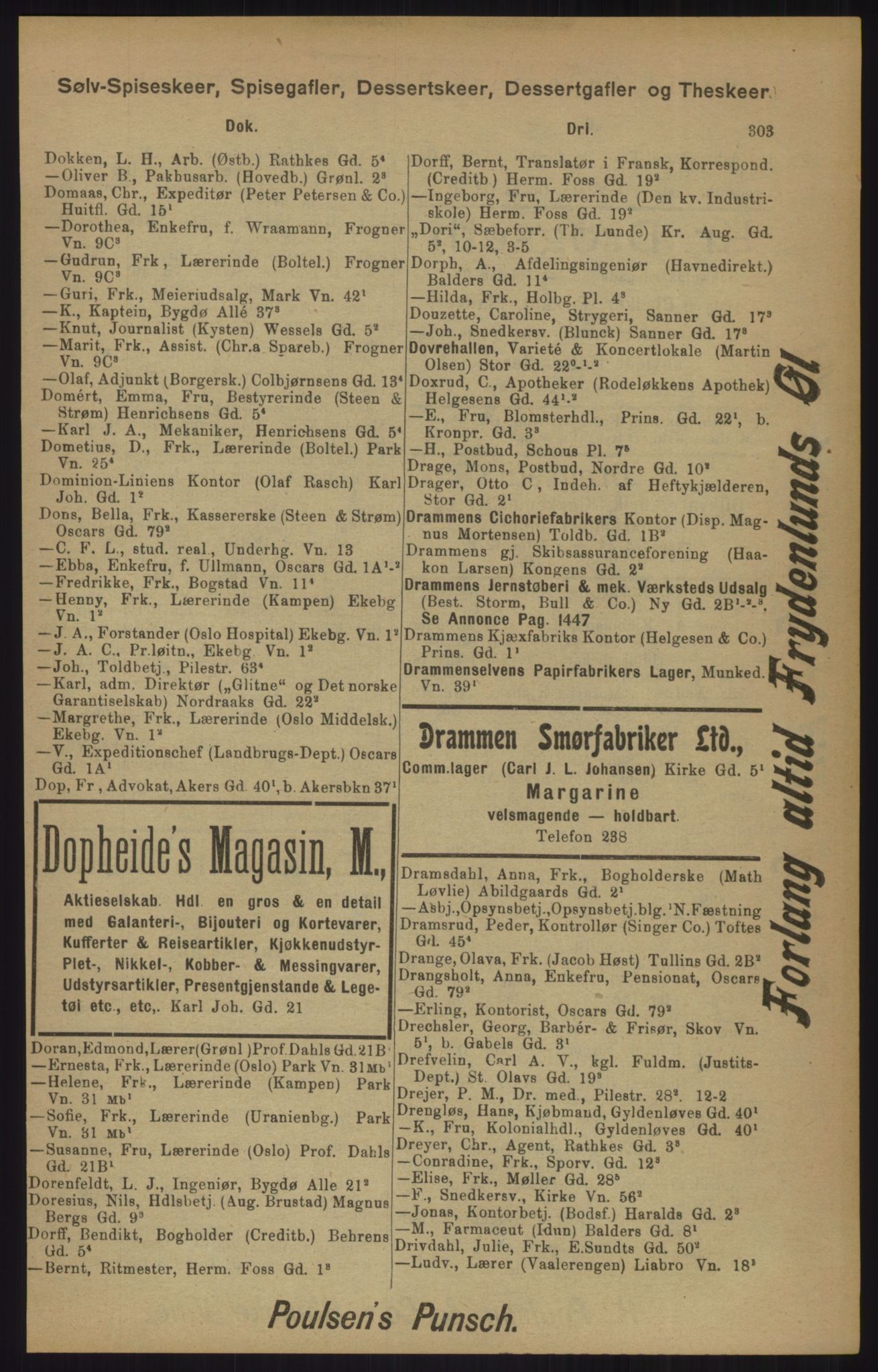 Kristiania/Oslo adressebok, PUBL/-, 1905, p. 303