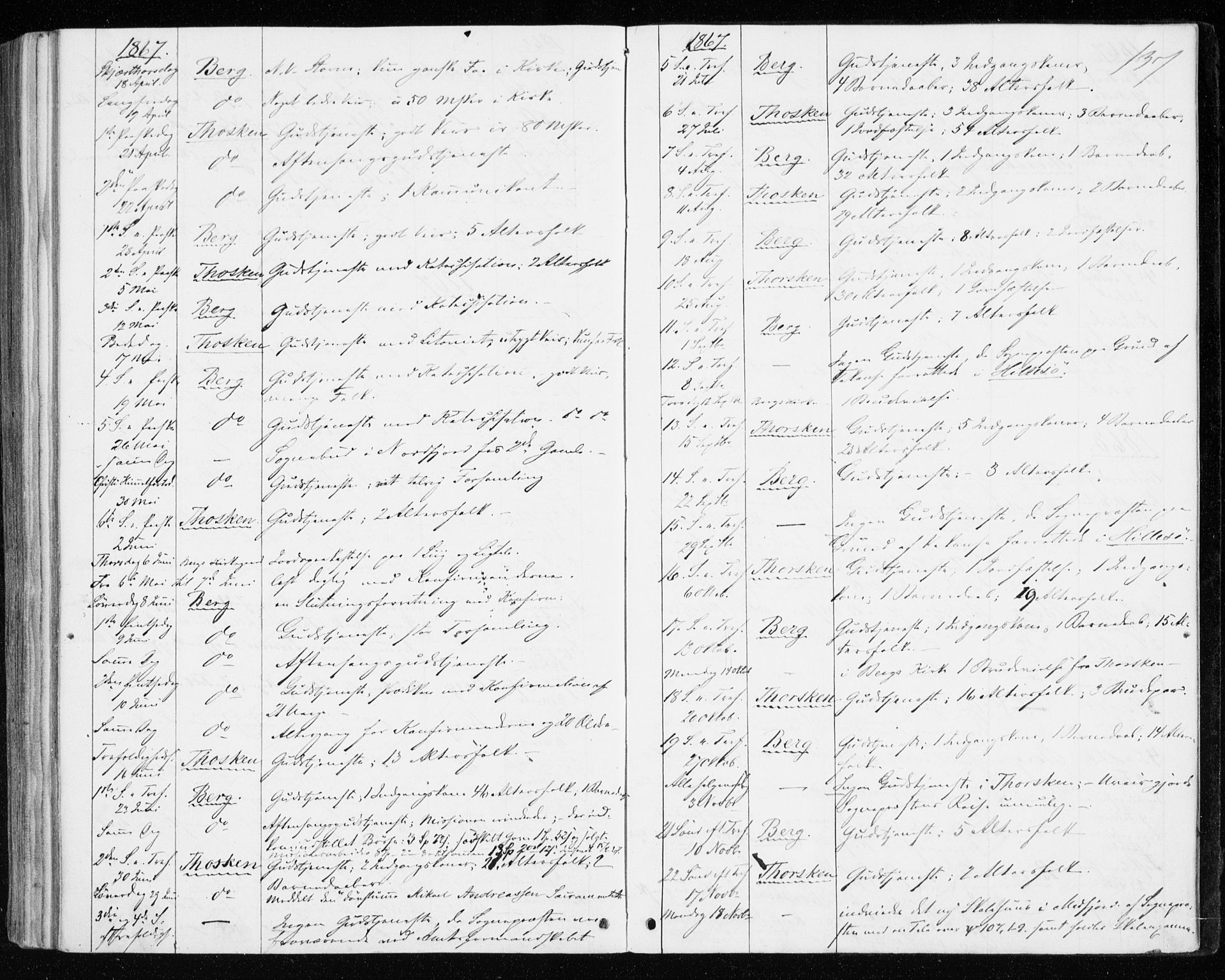 Berg sokneprestkontor, SATØ/S-1318/G/Ga/Gaa/L0002kirke: Parish register (official) no. 2, 1860-1872, p. 137