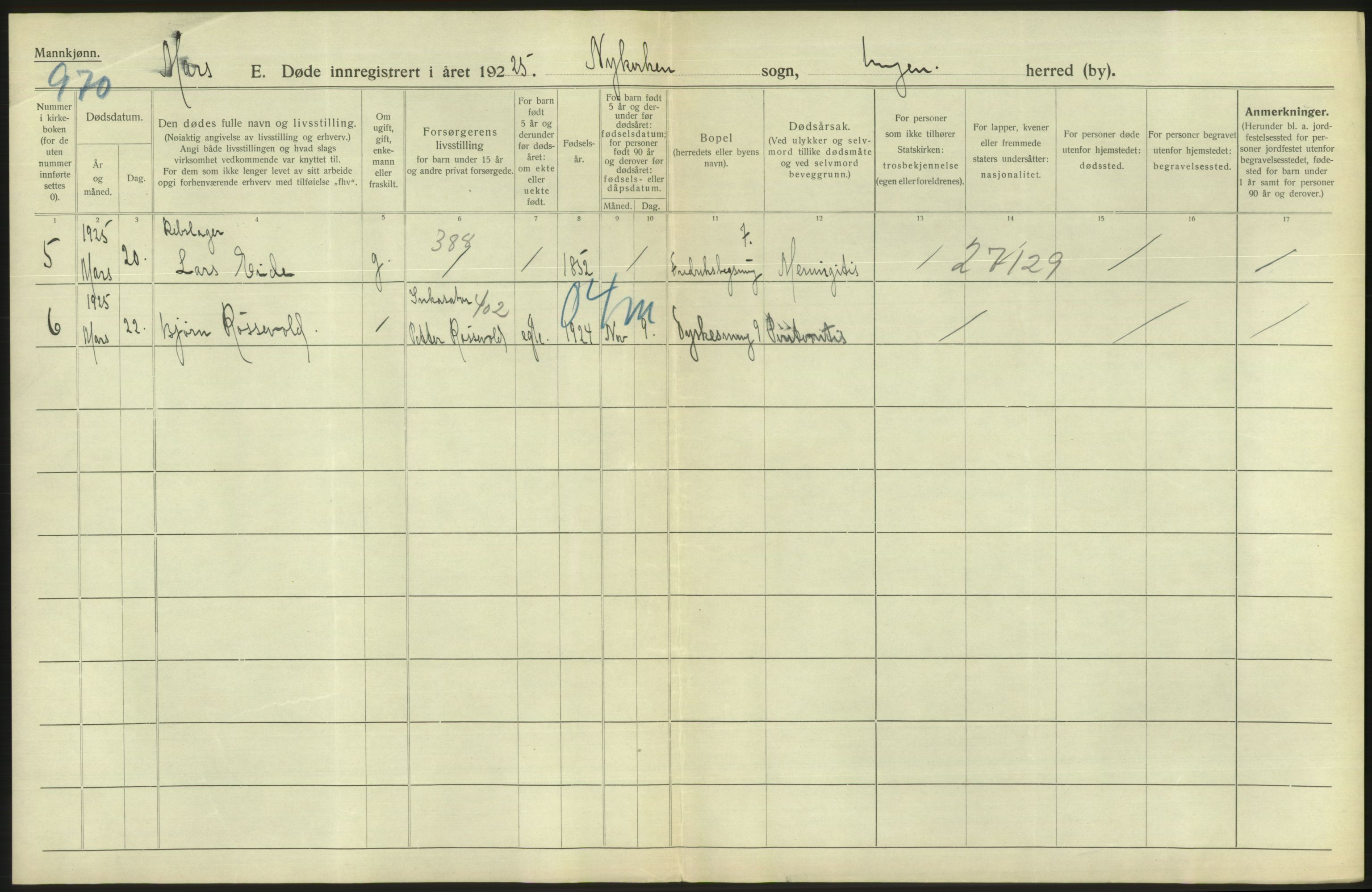 Statistisk sentralbyrå, Sosiodemografiske emner, Befolkning, RA/S-2228/D/Df/Dfc/Dfce/L0029: Bergen: Gifte, døde., 1925, p. 408