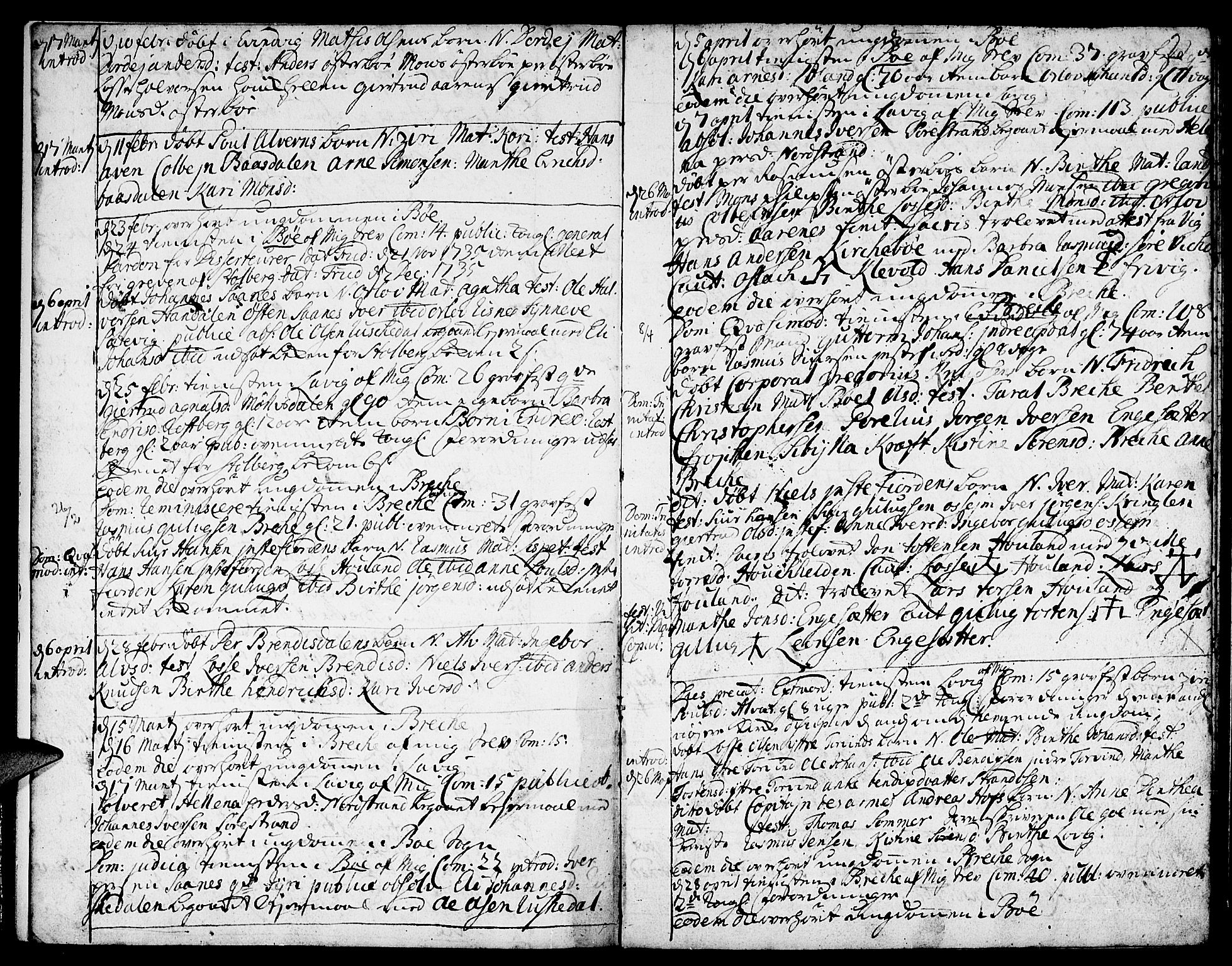 Gulen sokneprestembete, SAB/A-80201/H/Haa/Haaa/L0010: Parish register (official) no. A 10, 1736-1746, p. 2